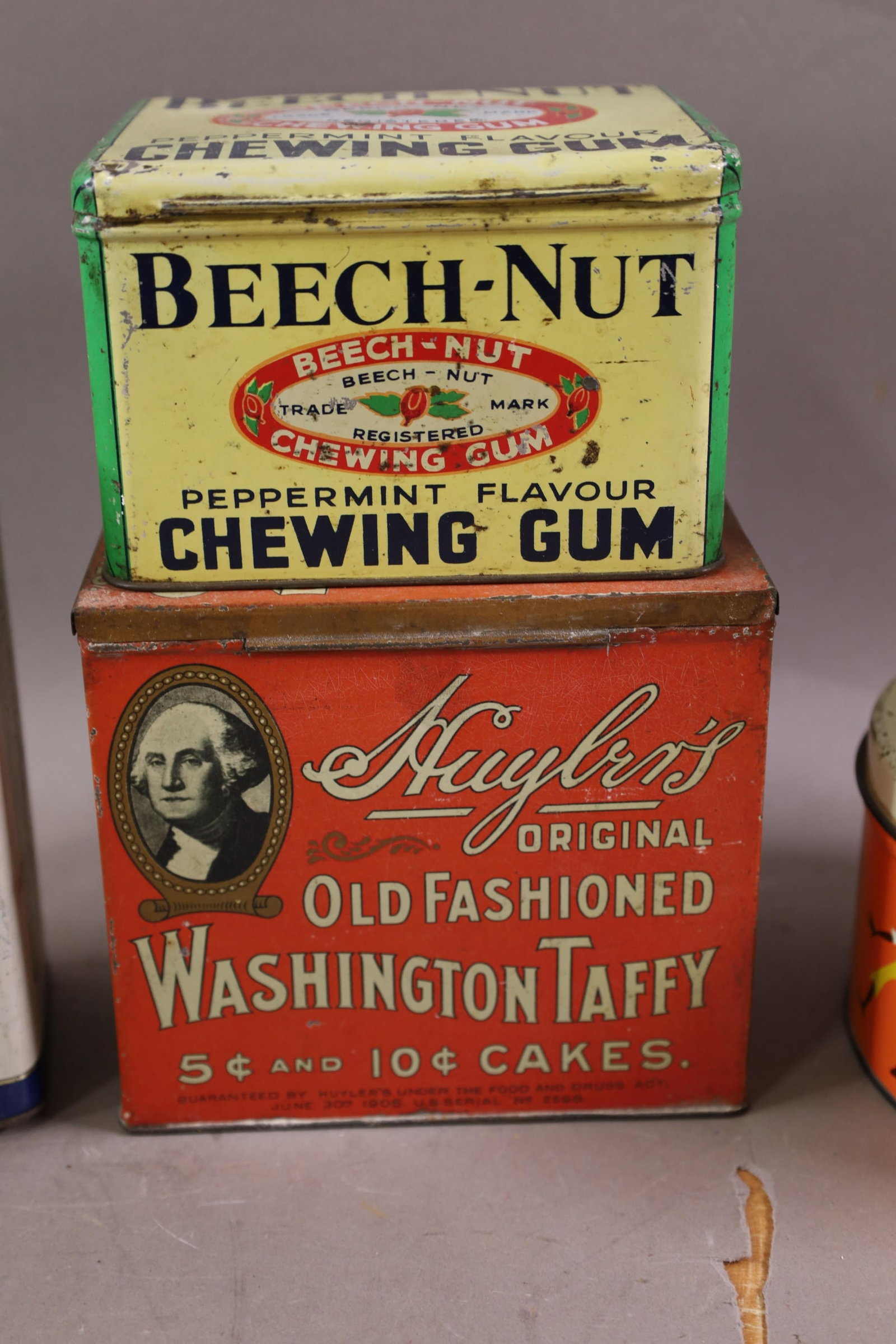 6 ADVERTISING TINS - 3