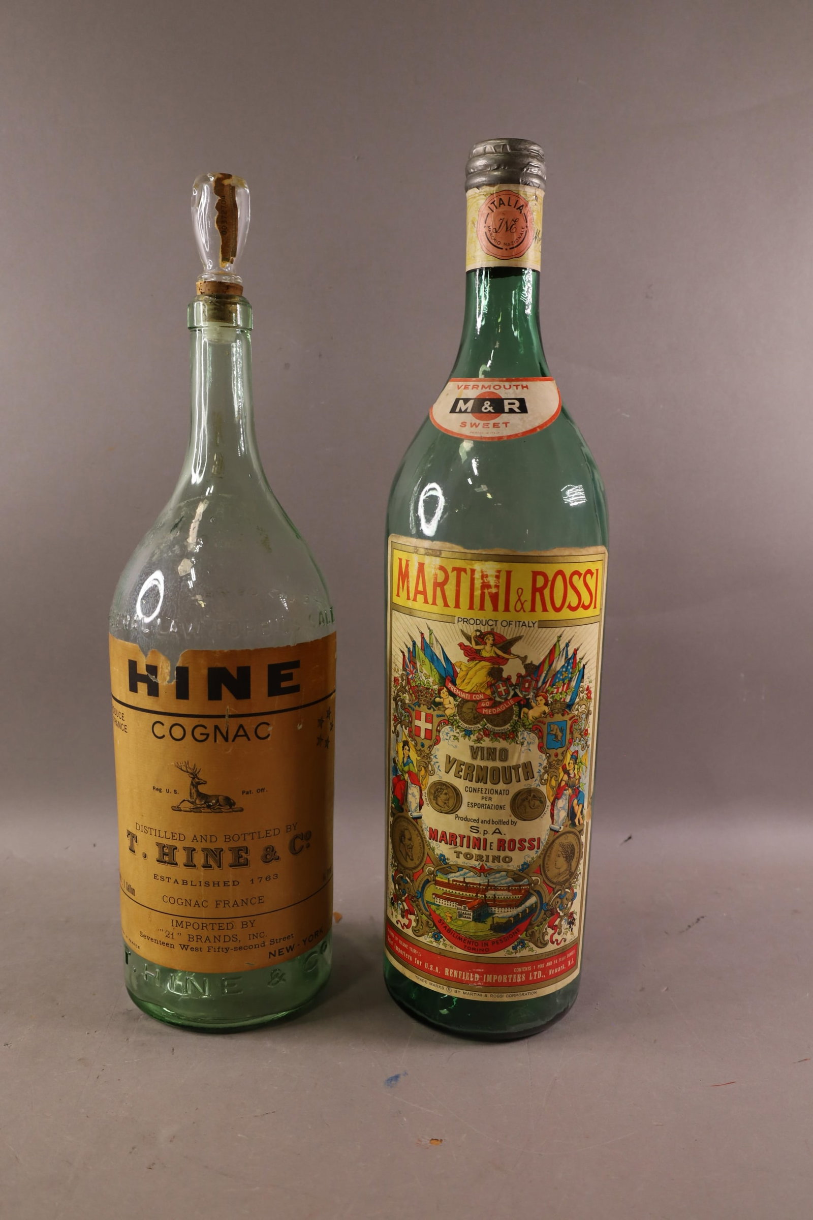 2 LARGE VINTAGE LIQUOR DISPLAY BOTTLES (1 of 2)