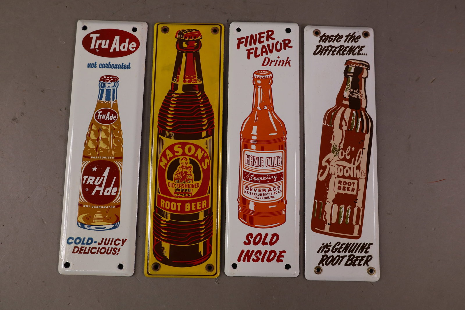 4 SODA DOOR PUSH SIGNS: 3" x 10" LOOK TO BE MODERN