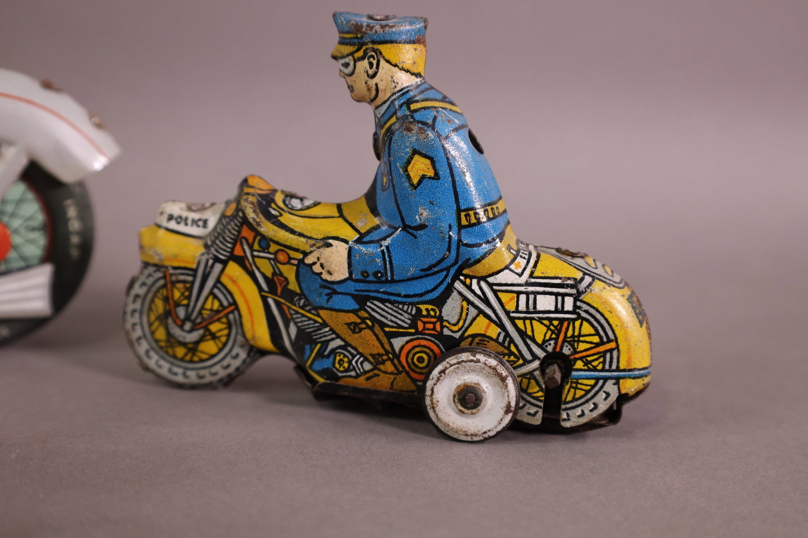4 TIN LITHO MOTORCYCLES - 3
