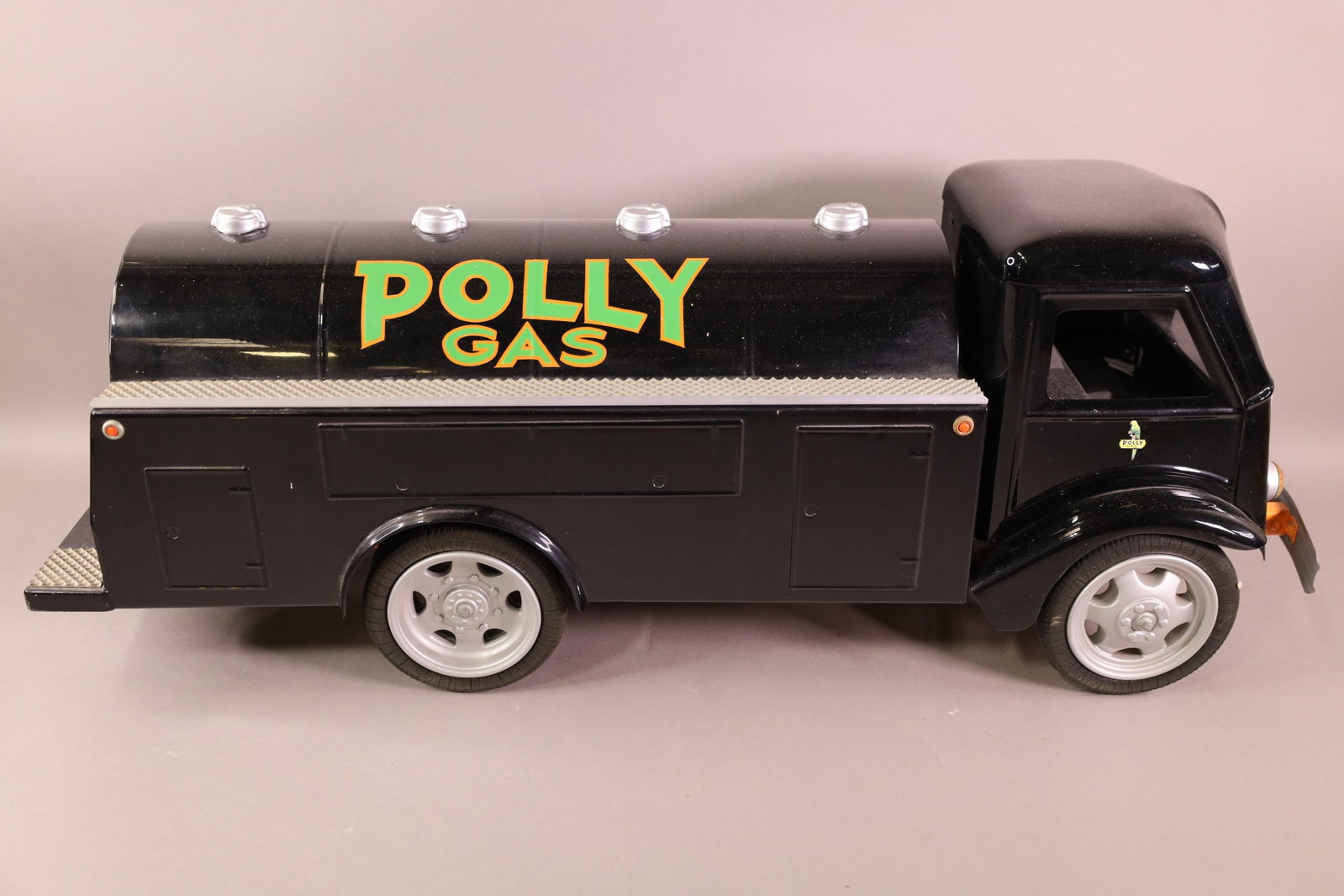 ED & KEN KOVACH POLLY TANKER TRUCK: ED & KEN POLLY TANKER TRUCK, KING K. SIGNED AND DATED 2000. CRACKS TO RUBBER. 31" L.
