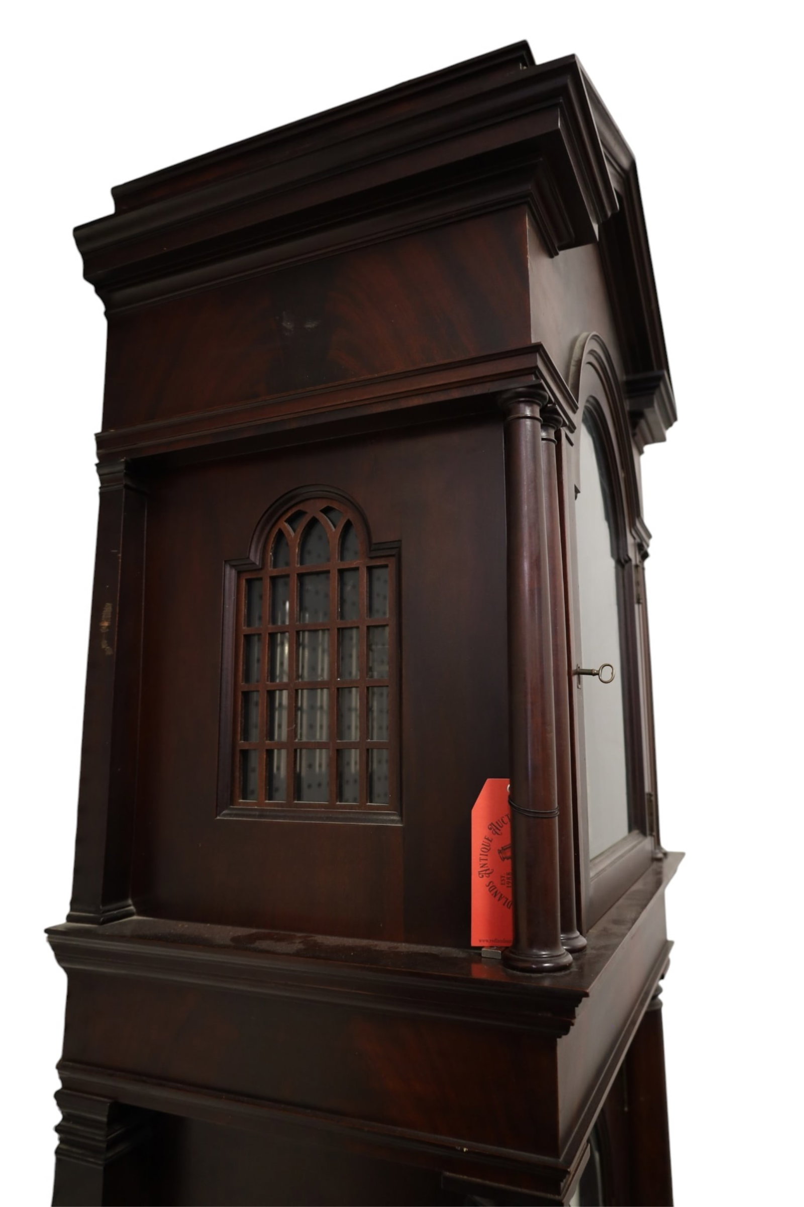 TALL CASE MAHOGANY GRANDFATHER CLOCK - 7