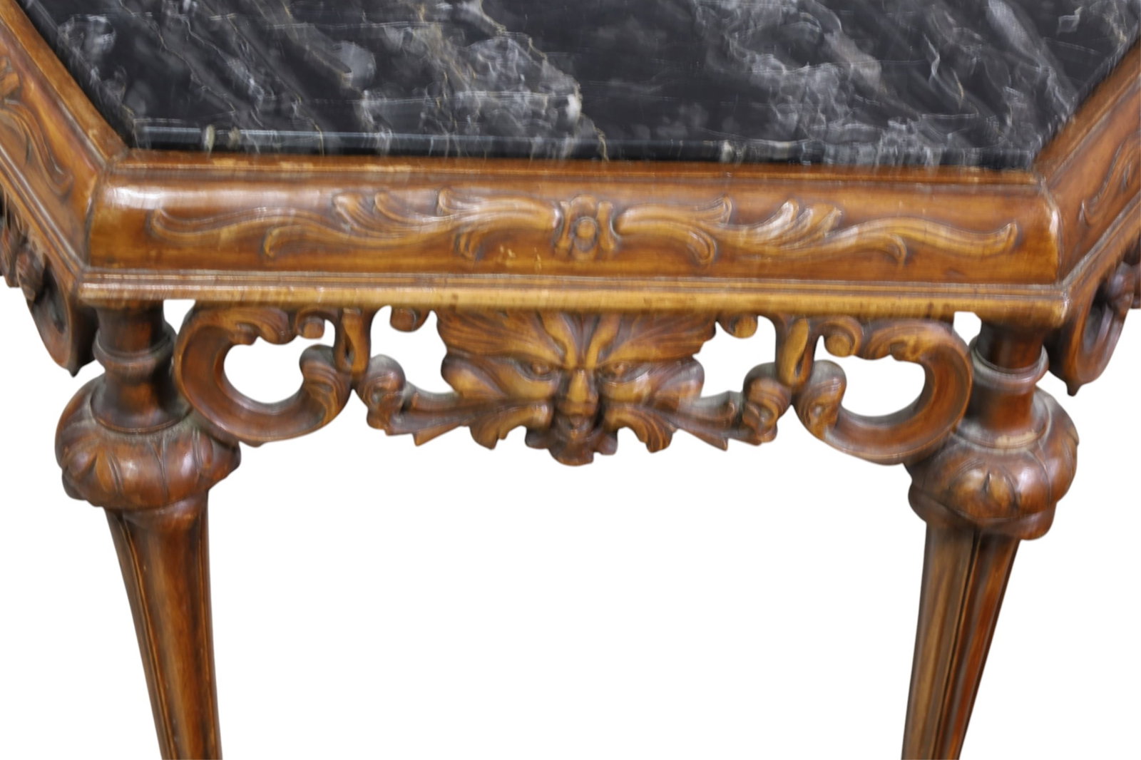 1920'S OCTAGON MARBLE TOP TABLE - 2