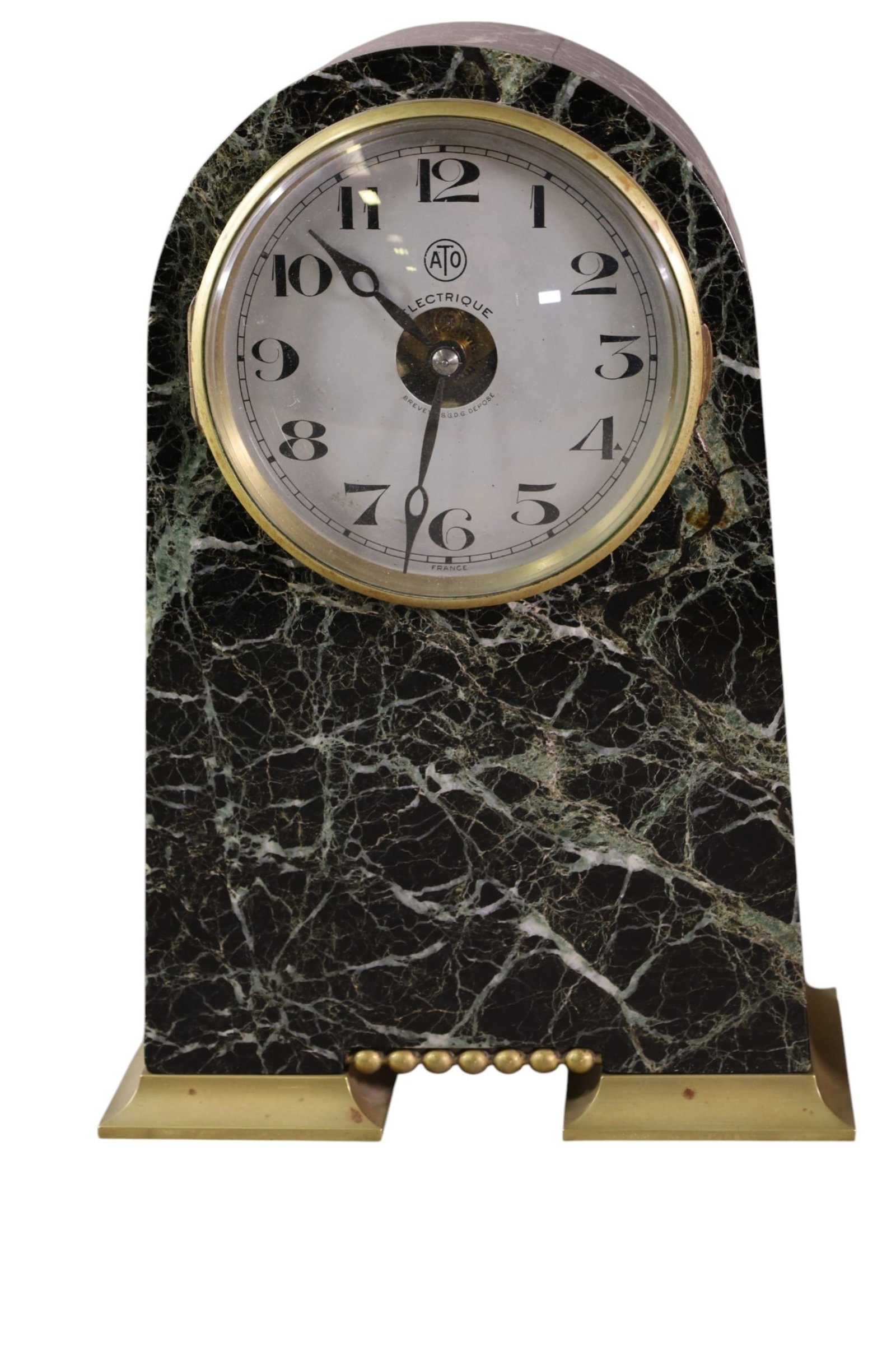 2 MARBLE ELECTRIC MANTLE CLOCKS - 2