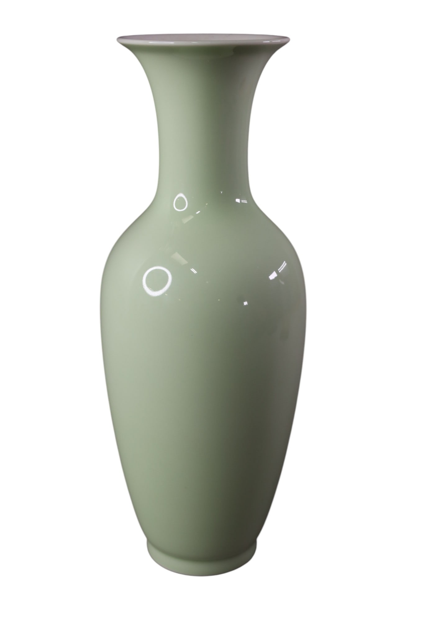 SEVRES VASE: PORCELAIN GLAZED, MARKED SEVRES, 13" H.