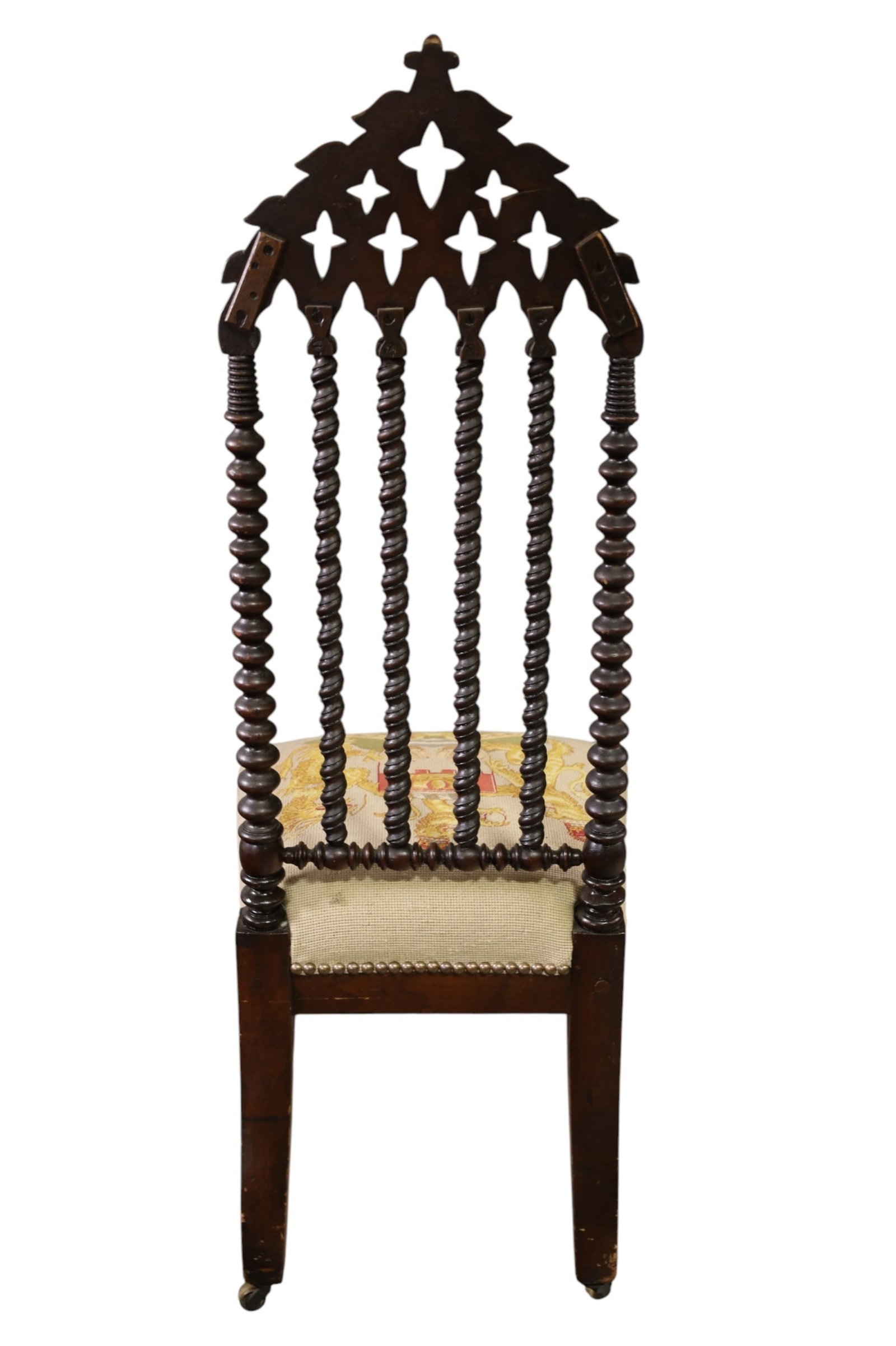 2 GOTHIC SIDE CHAIRS (AS IS) - 5
