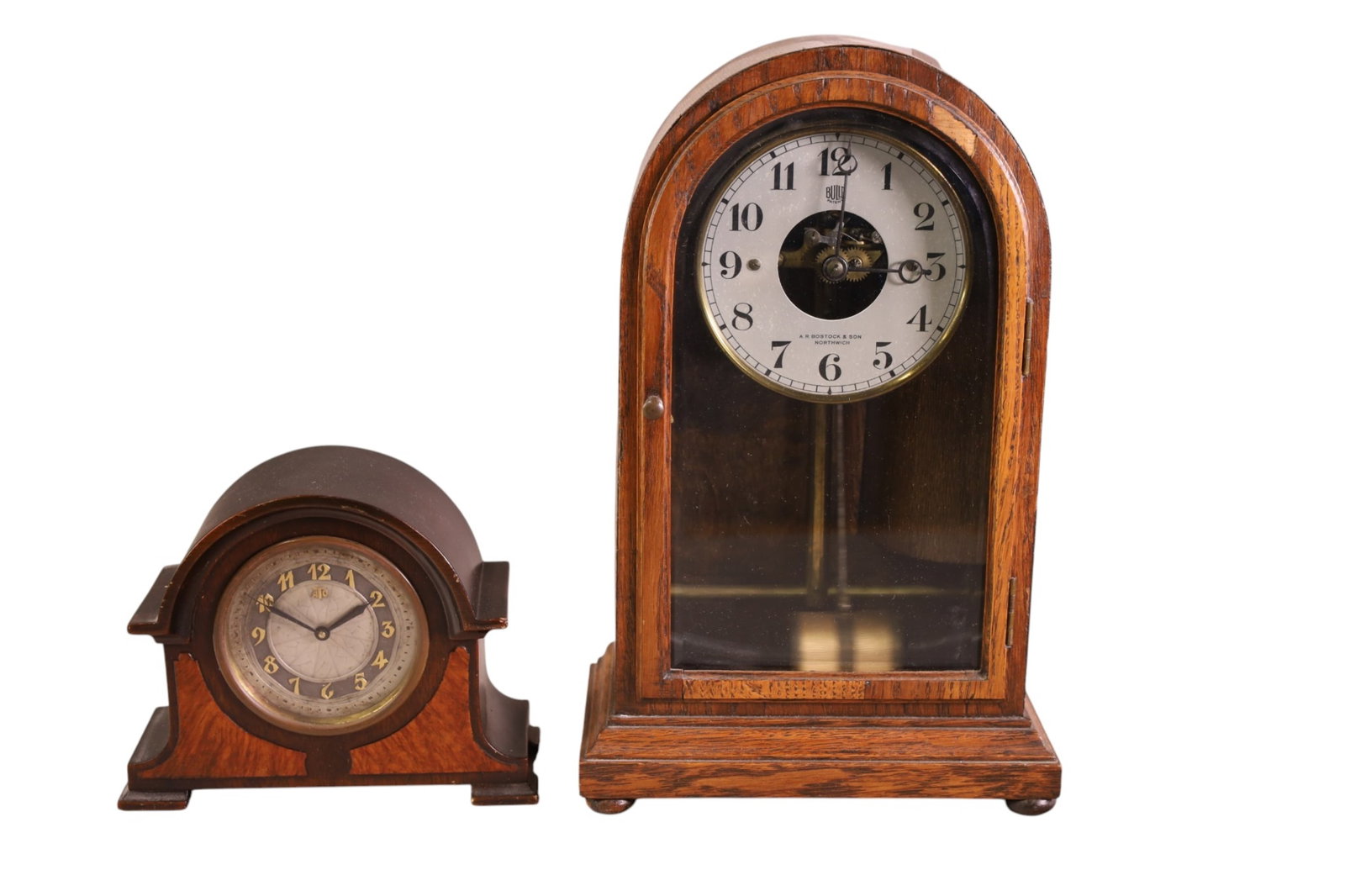 2 CLOCKS: BULLE CLOCK & HERMAN MILLER 291 ATO, 14" H. & 6" H. ALL CLOCKS ARE SOLD AS IS WE DO NOT GUARANTEE WORKING ORDER.