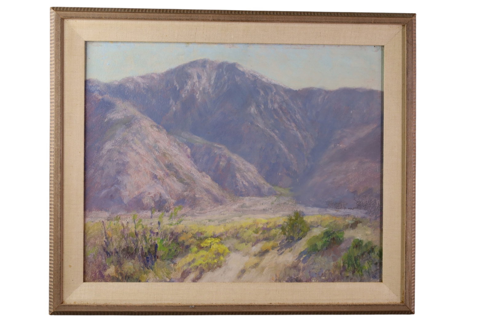 CALIFORNIA LANDSCAPE PAINTING: OIL ON BOARD, UNSIGNED, CALIFORNIA LANDSCAPE OIL PAINTING. 20" x 16" IMAGE SIZE / 24" x 20" IN FRAME.