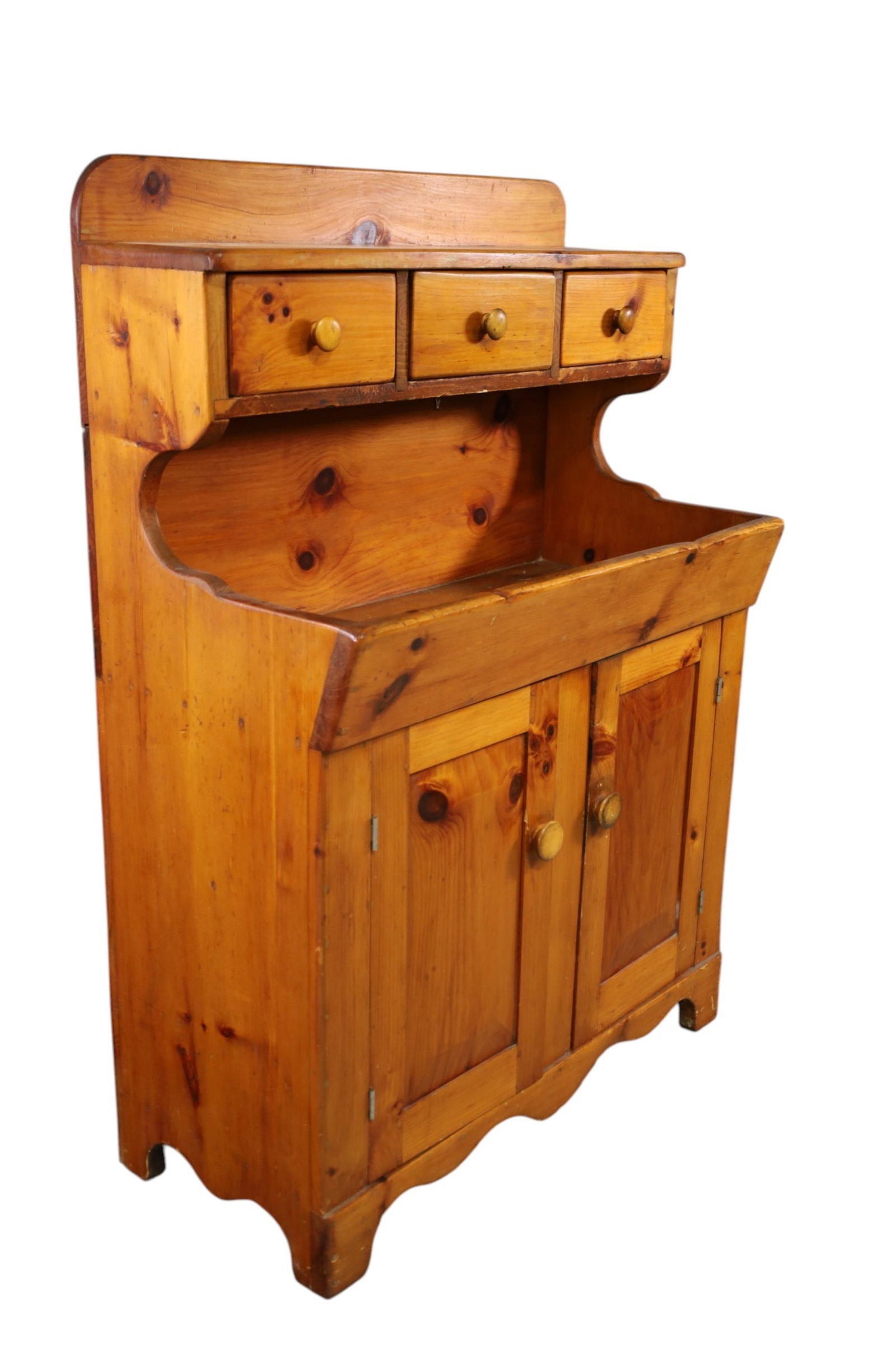 PRIMTIVE PINE WASHSTAND OR DRYSINK - 3