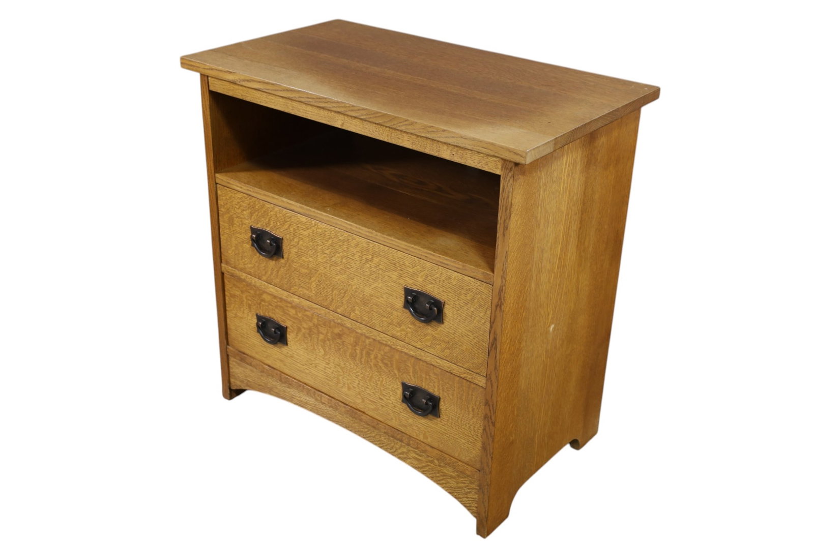 STICKLEY SIDE TABLE: SIGNED CONTEMPORARY L.J.& G. STICKLEY SIDE TABLE, TWO DRAWER, 29"W x 17" D x 29" H. THIS ITEM EXCEEDS SIZE, WEIGHT, AND OR FRAGILITY LIMITATIONS FOR IN HOUSE SHIPPING, MUST BE PICKED UP IN HOUSE OR SH
