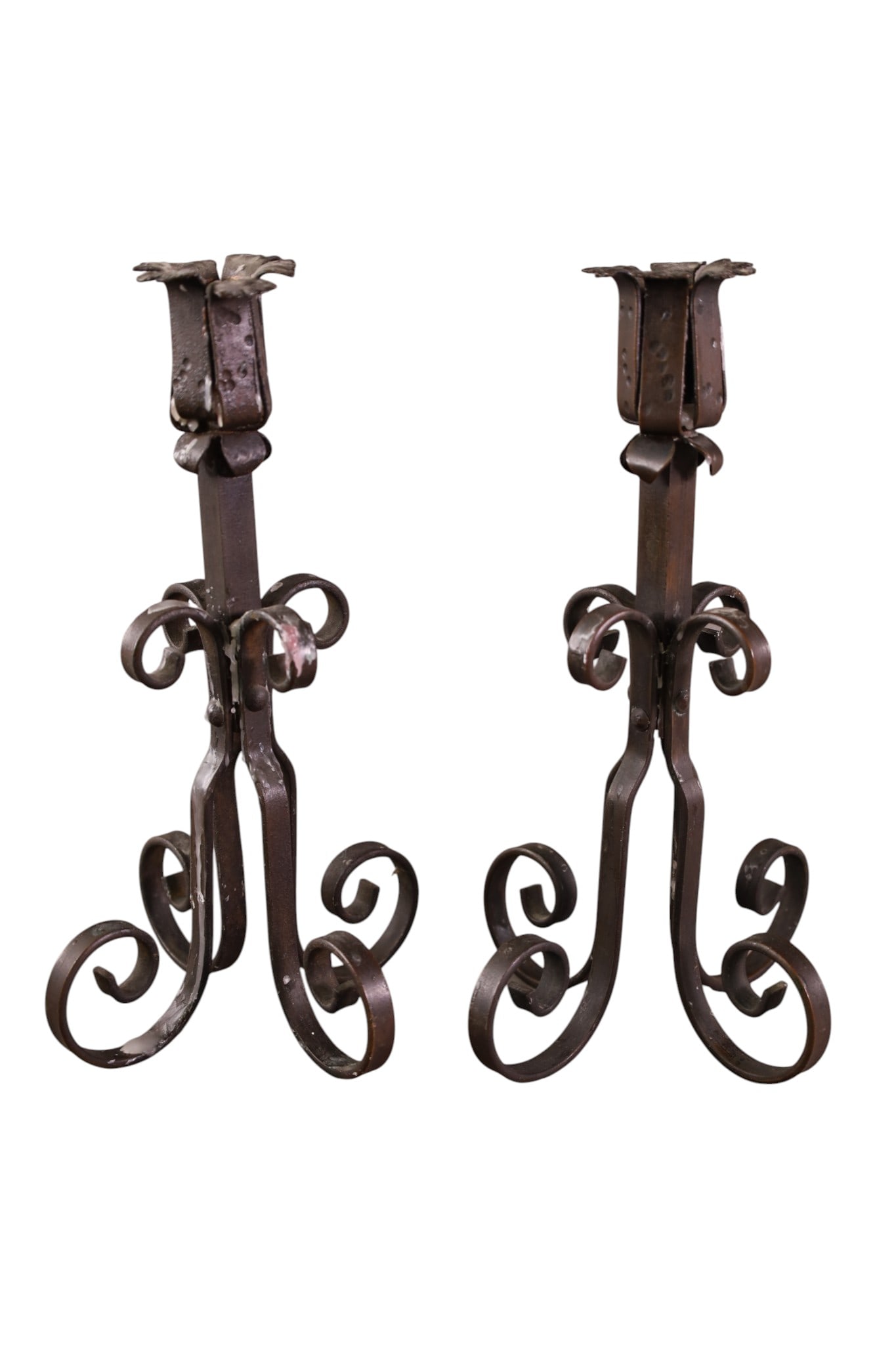 2 PRS. SPANISH STYLE CANDLESTICKS - 3