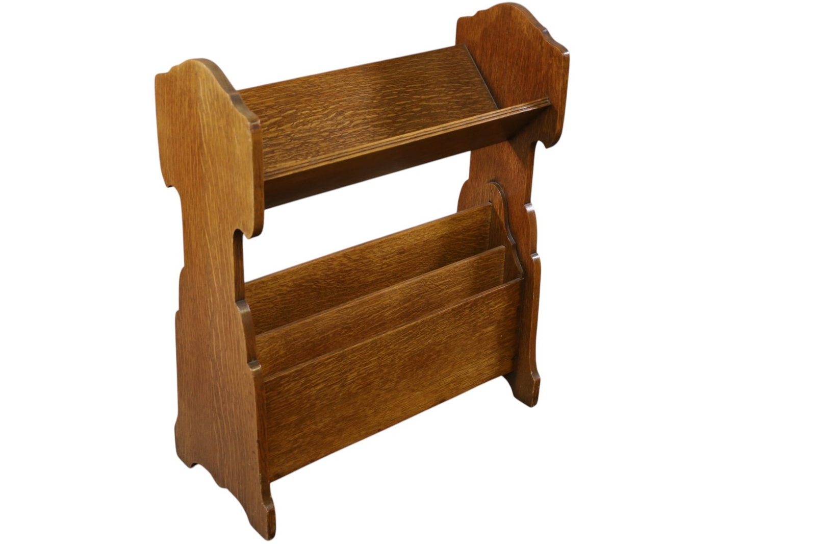ANTIQUE OAK BOOK RACK (1 of 2)