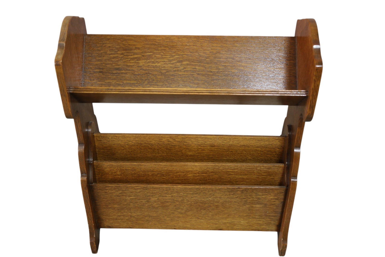 ANTIQUE OAK BOOK RACK - 2