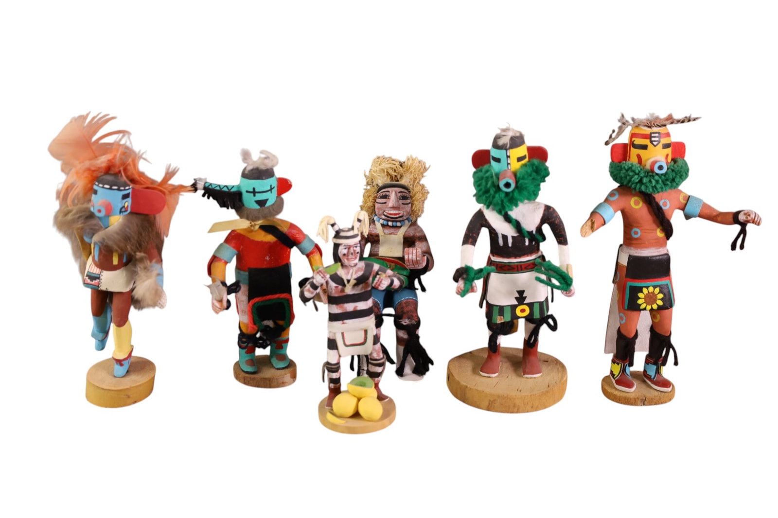 6 KACHINAS: 6 SMALL KACHINAS, 6" - 9" H