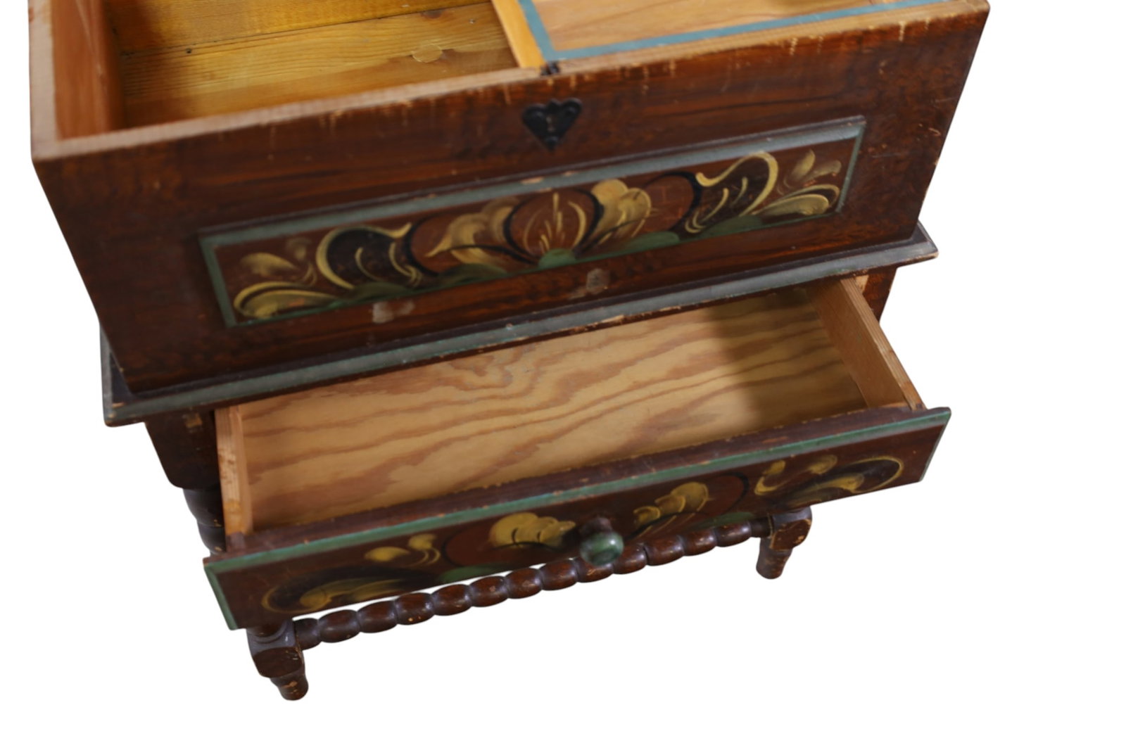 ANTIQUE PAINTED FLIP TOP STAND - 3