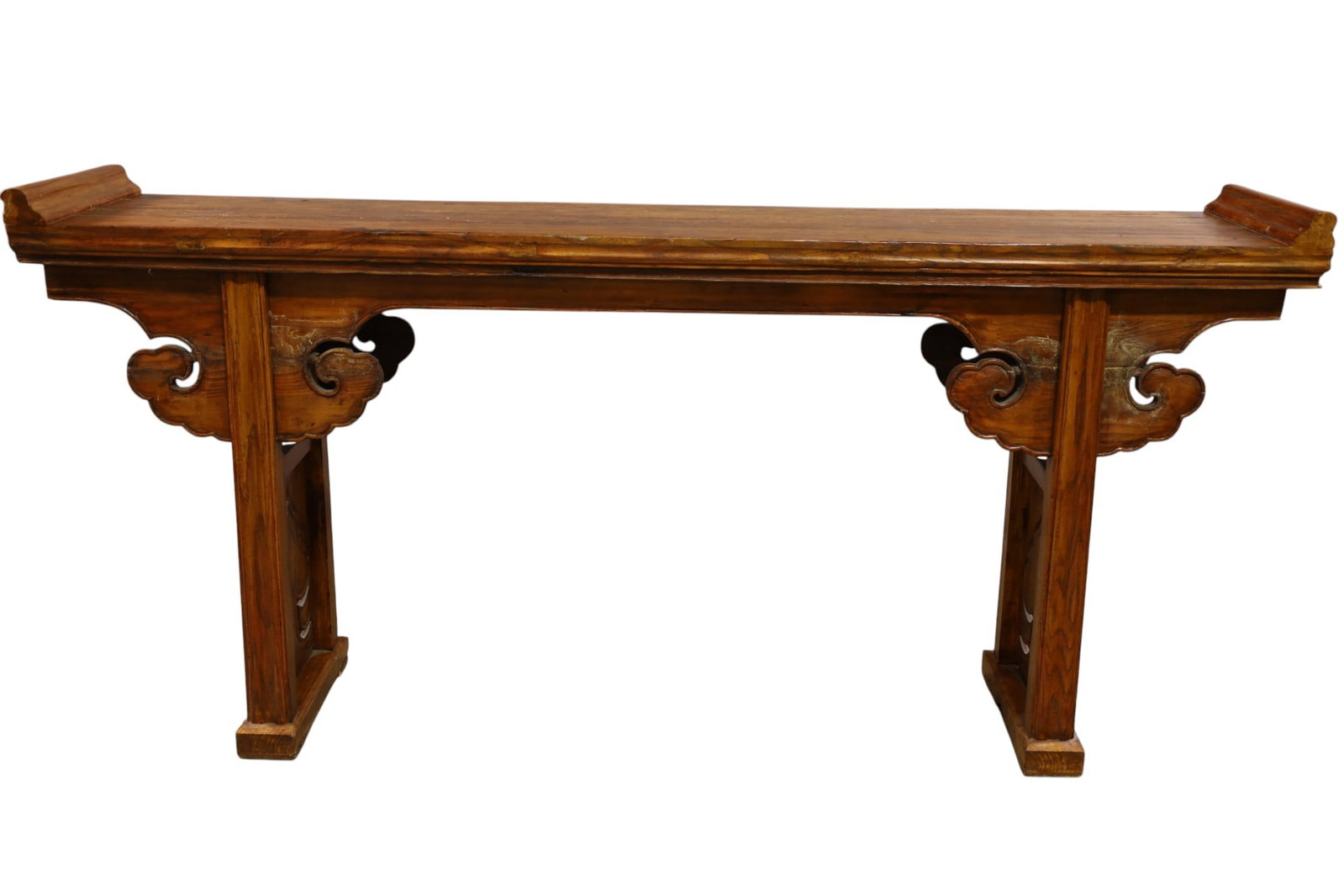 CHINESE ALTAR TABLE: LARGE CHINESE HARDWOOD ALTAR TABLE, 79" W x 16" D x 37" H. THIS ITEM EXCEEDS SIZE, WEIGHT, AND OR FRAGILITY LIMITATIONS FOR IN HOUSE SHIPPING, MUST BE PICKED UP IN HOUSE OR SHIPPED VIA 3RD PARTY