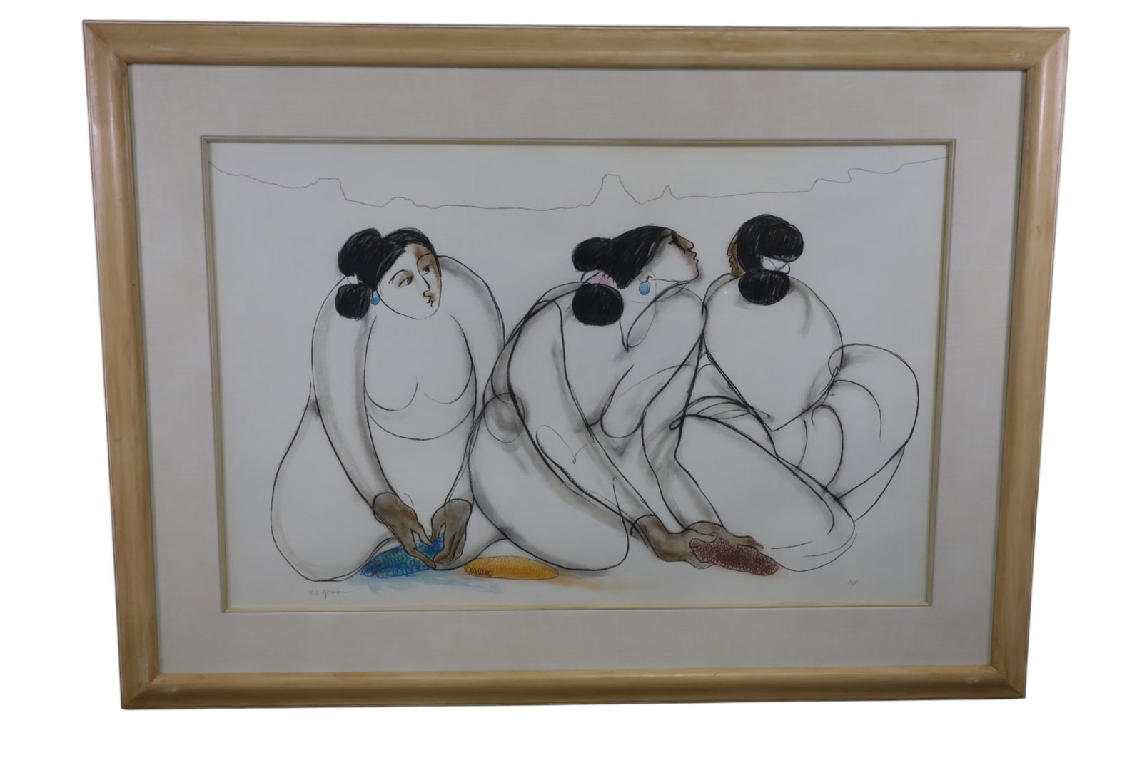 LARGE R.C. GORMAN ARTIST PROOF: LARGE R.C. GORMAN ARTIST PROOF, TITLED CANYON HARVEST, SIGNED LOWER LEFT. 56" x 36" IMAGE SIZE / 74" x 54" IN FRAME. THIS ITEM EXCEEDS SIZE, WEIGHT, AND OR FRAGILITY LIMITATIONS FOR IN HOUSE