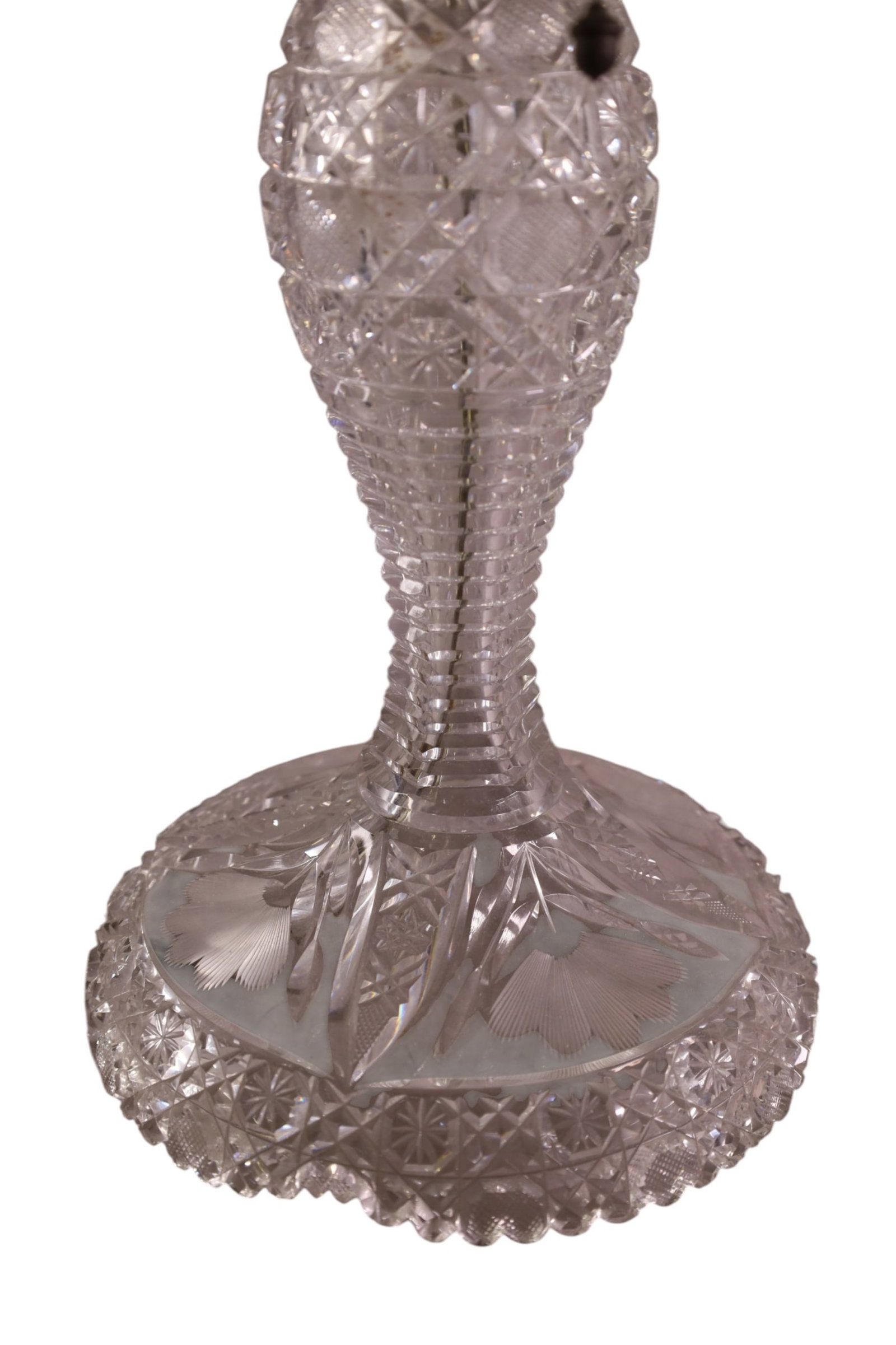 LARGE CUT GLASS TABLE LAMP - 2