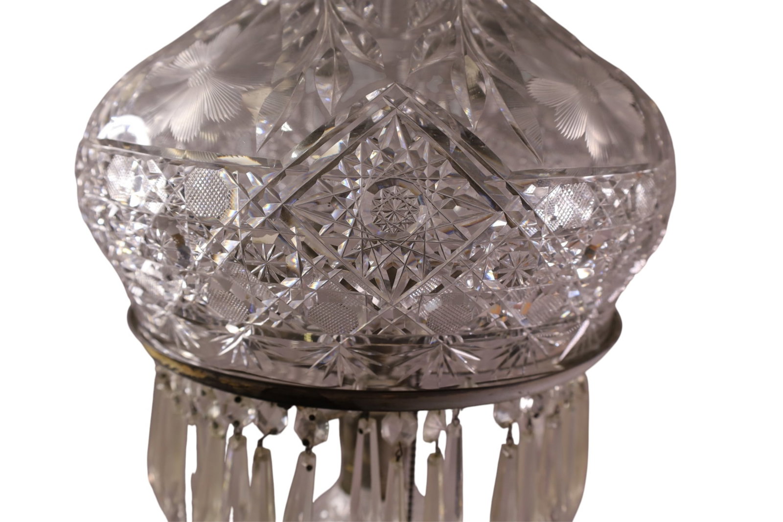 LARGE CUT GLASS TABLE LAMP - 3