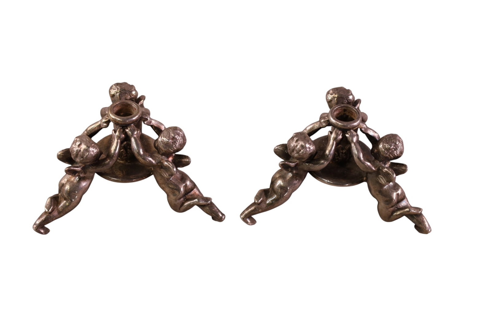 PAIR OF SILVERPLATED CANDLESTICKS (1 of 5)