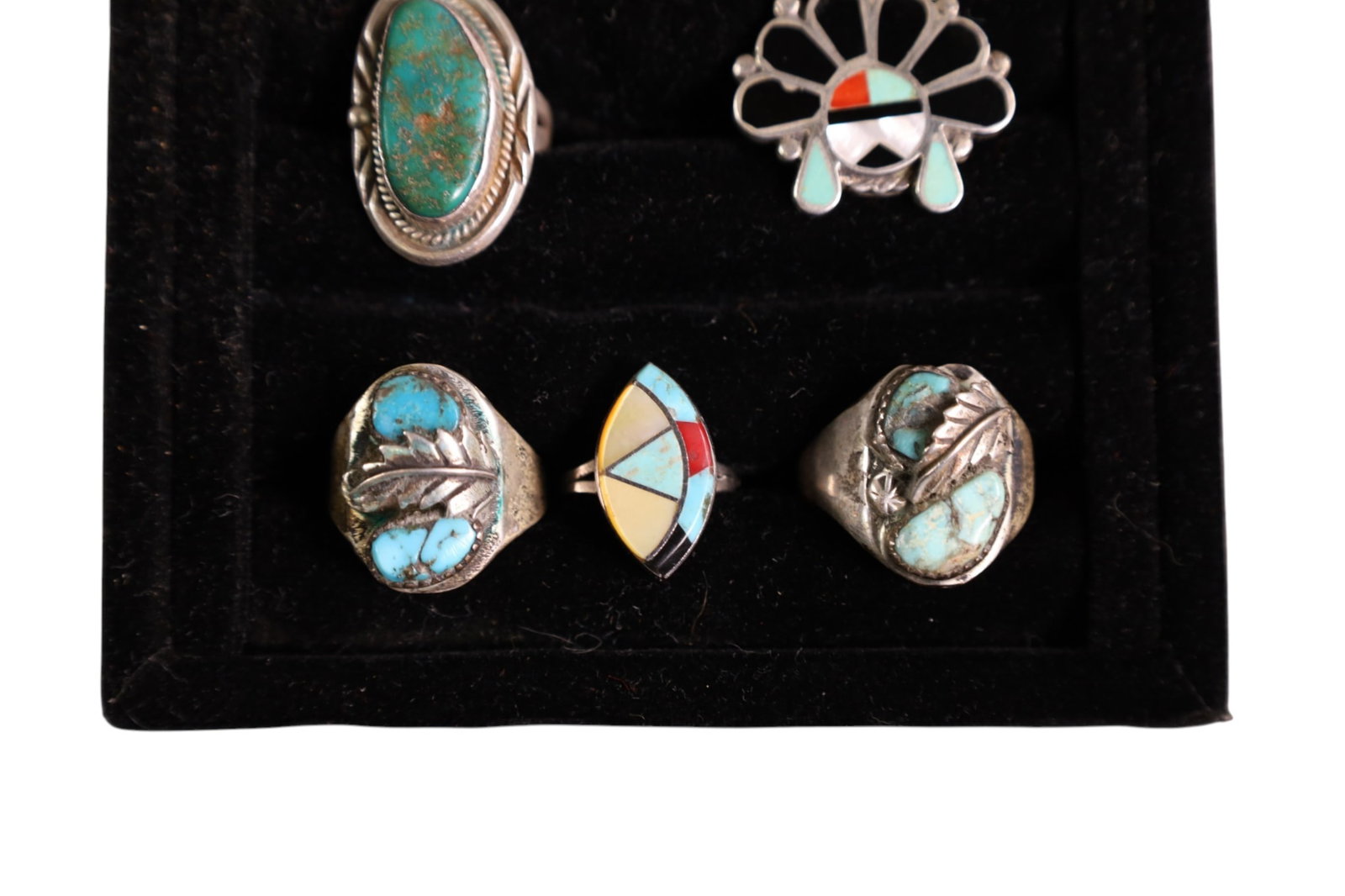 9 NATIVE AMERICAN RINGS - 2