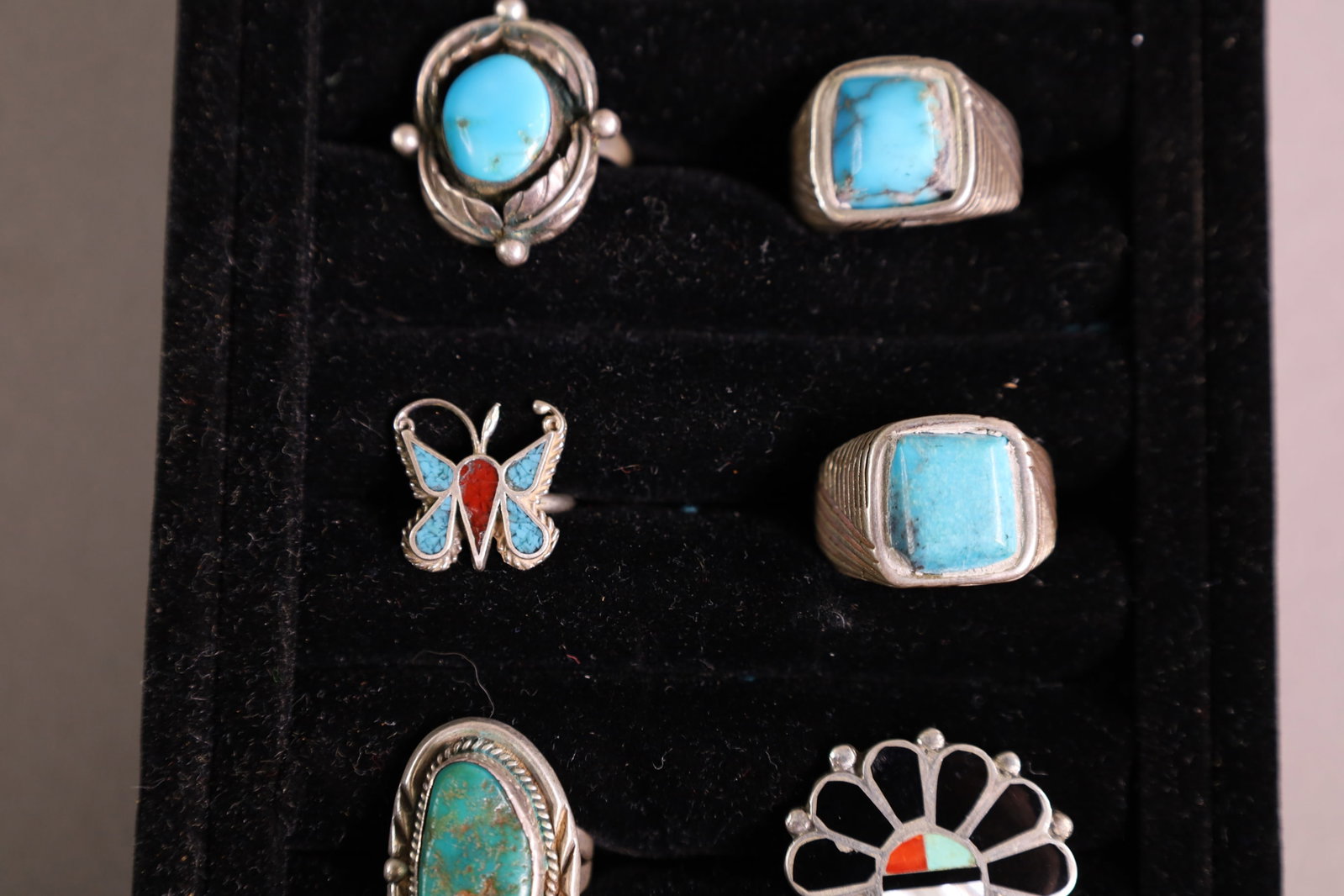 9 NATIVE AMERICAN RINGS - 4