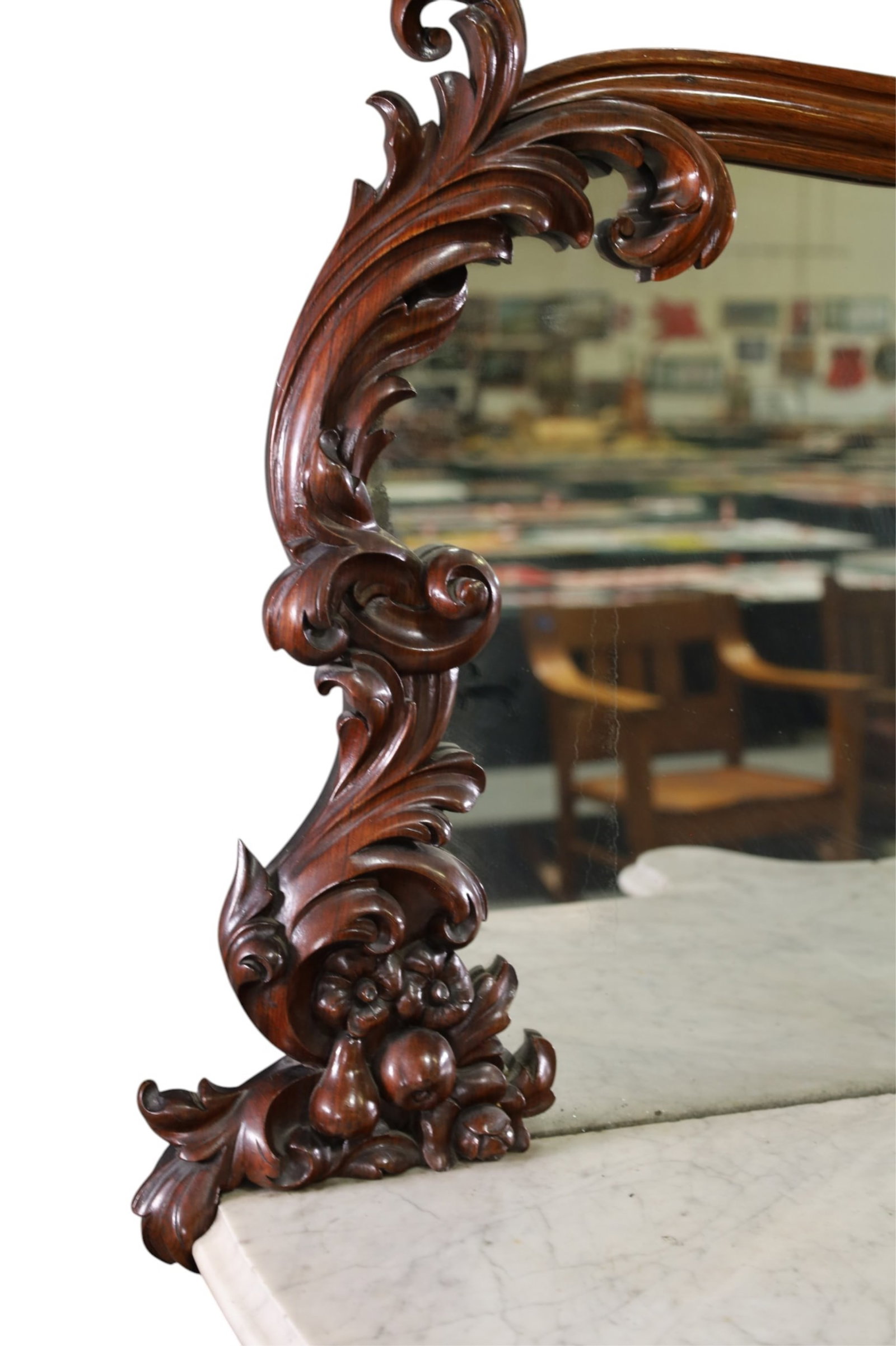 LARGE VICTORIAN MARBLE TOP BUFFET - 4