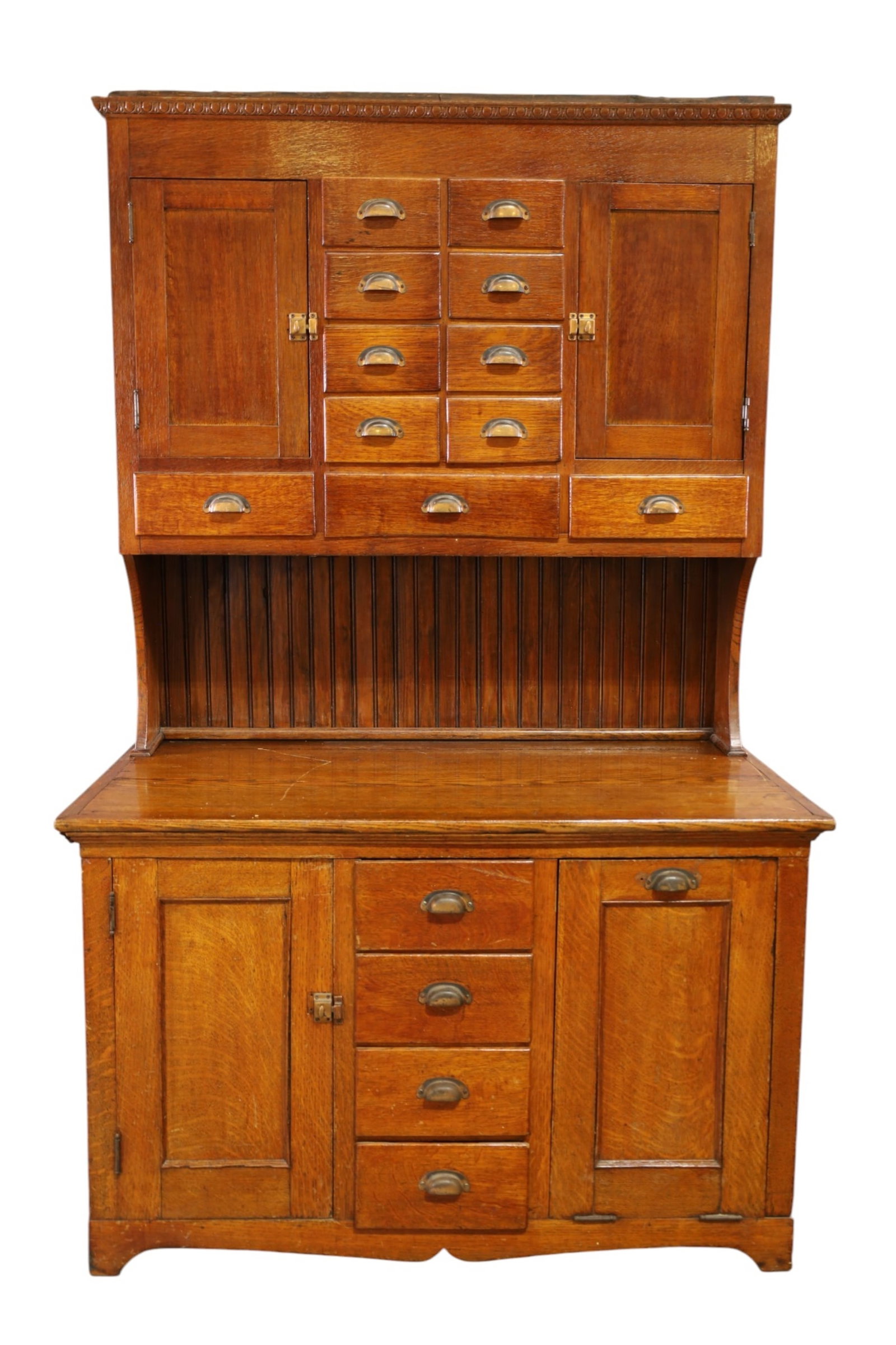 LARGE ANTIQUE OAK KITCHEN CABINET (1 of 5)