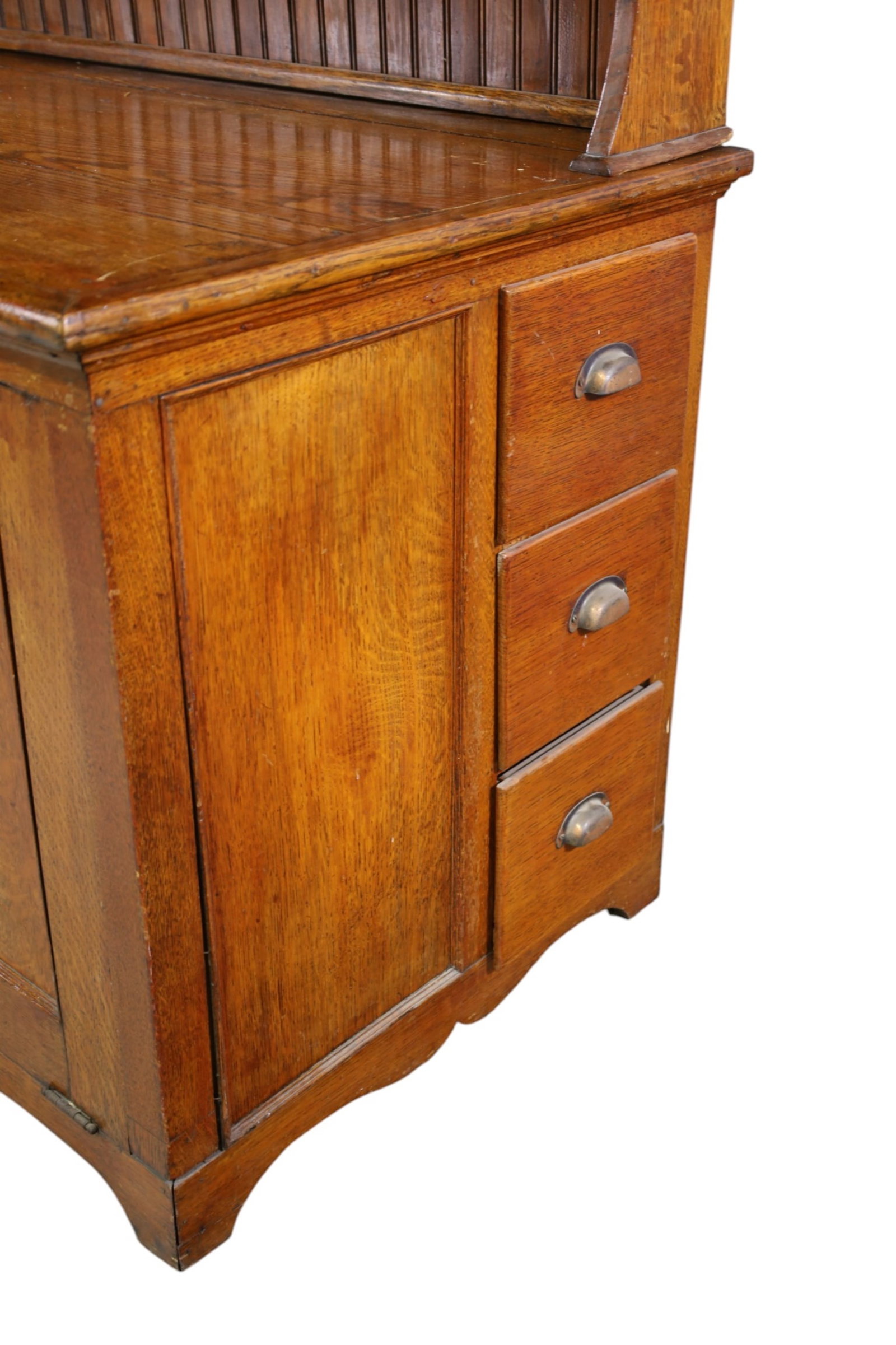 LARGE ANTIQUE OAK KITCHEN CABINET - 5