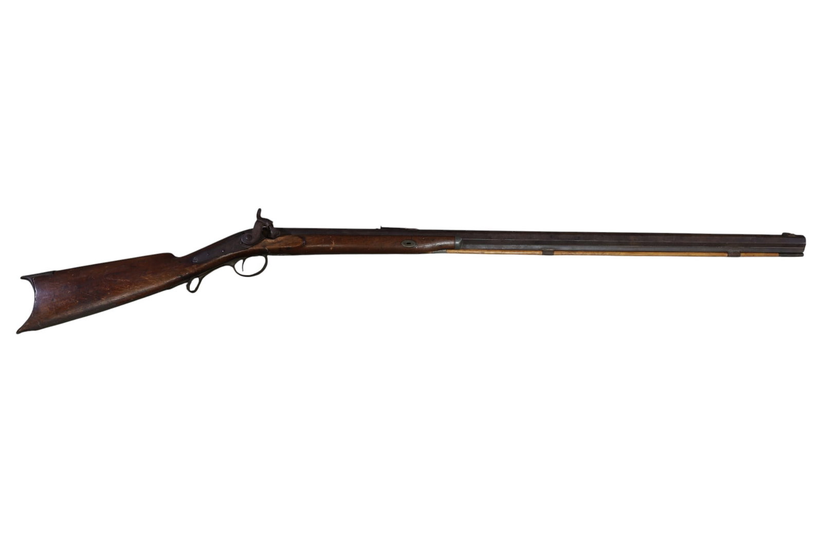 ANTIQUE WALL HANGER: HENRY T COOPER PERCUSSION RIFLE WALL HANGER, 61" L.