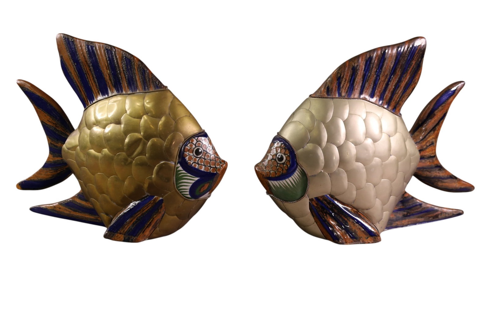 PAIR OF BUSTAMANTE STYLE FISH: IN THE STYLE OF BUSTAMANTE, 9 1/2" H.