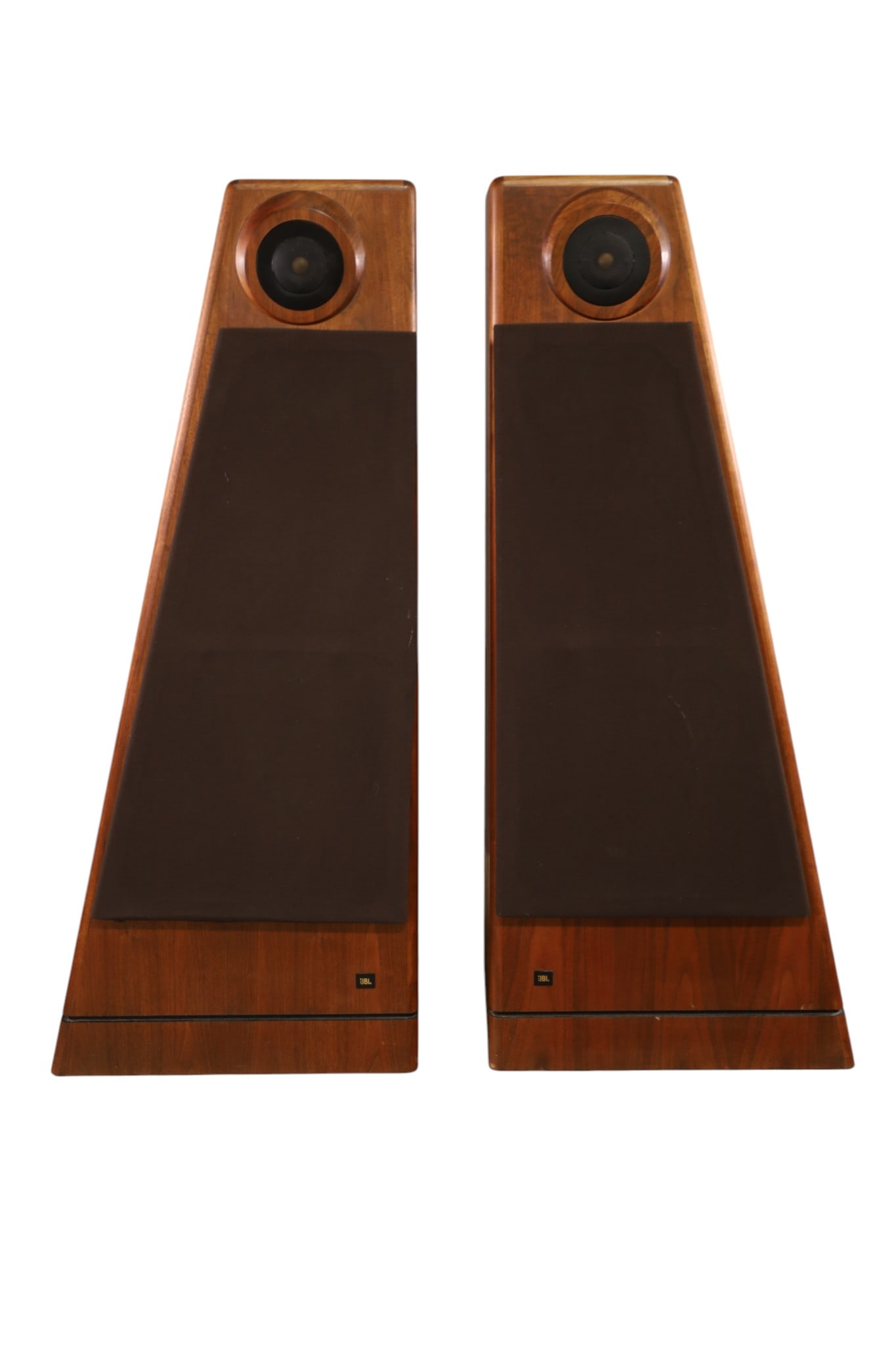 PAIR OF JBL FLOOR MODEL SPEAKERS: PAIR OF VINTGE JBL FLOOR MODEL SPEAKERS, MODEL L250. UNTESTED, UNKNOWN WORKING ORDER. FOAM IS BAD TO BOTH SPEAKERS. 48" H. THIS ITEM EXCEEDS SIZE, WEIGHT, AND OR FRAGILITY LIMITATIONS FOR IN HOUSE