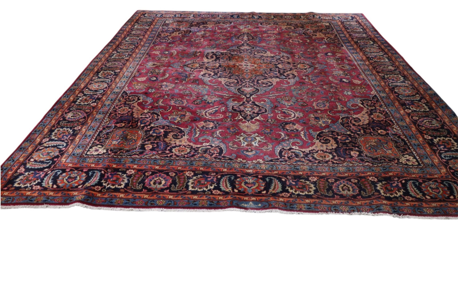 APPROX 10' 3" x 12' 5" HANDMADE WOOL RUG (1 of 4)