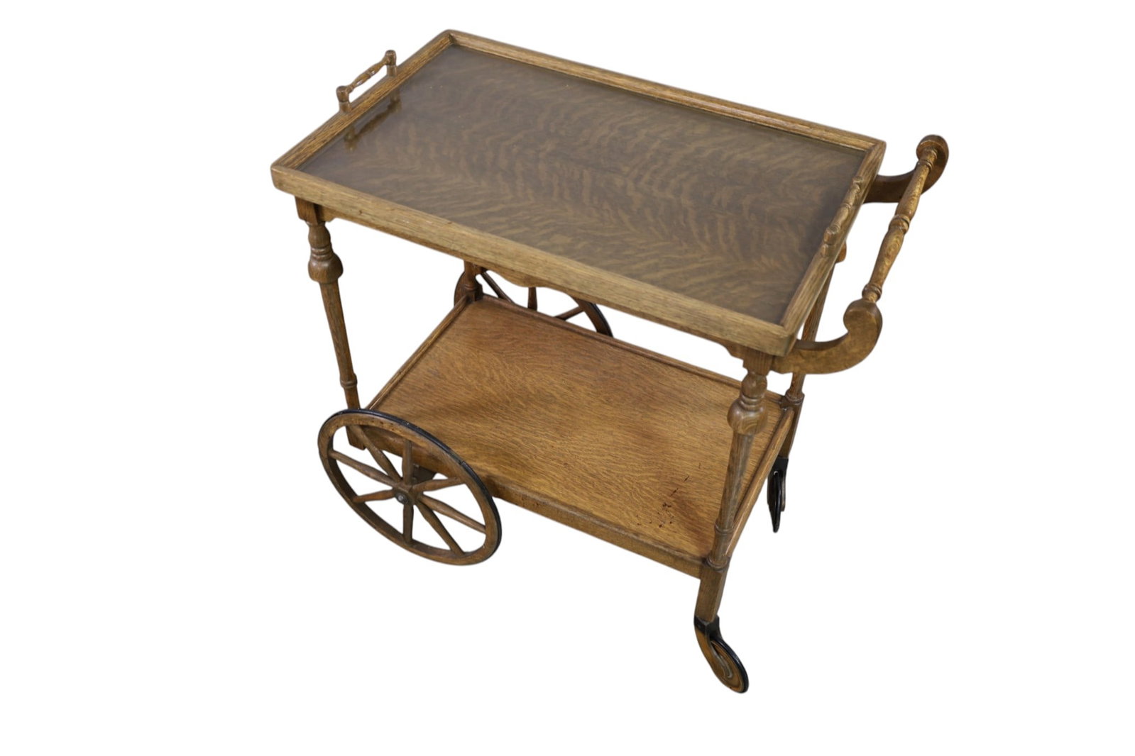 1900'S OAK TEA CART - 2