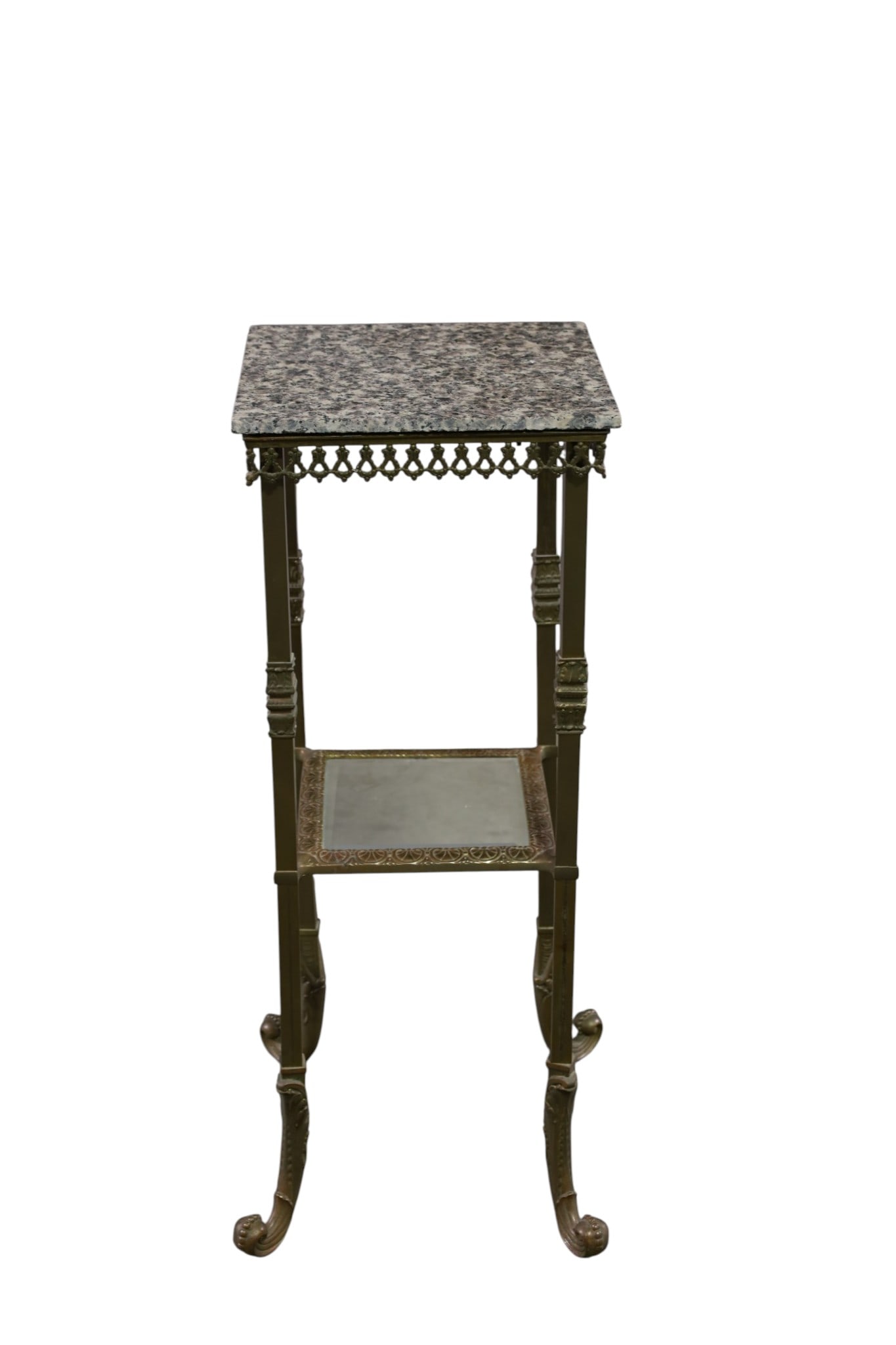 VICTORIAN BRASS AND MARBLE PLANT STAND (1 of 3)