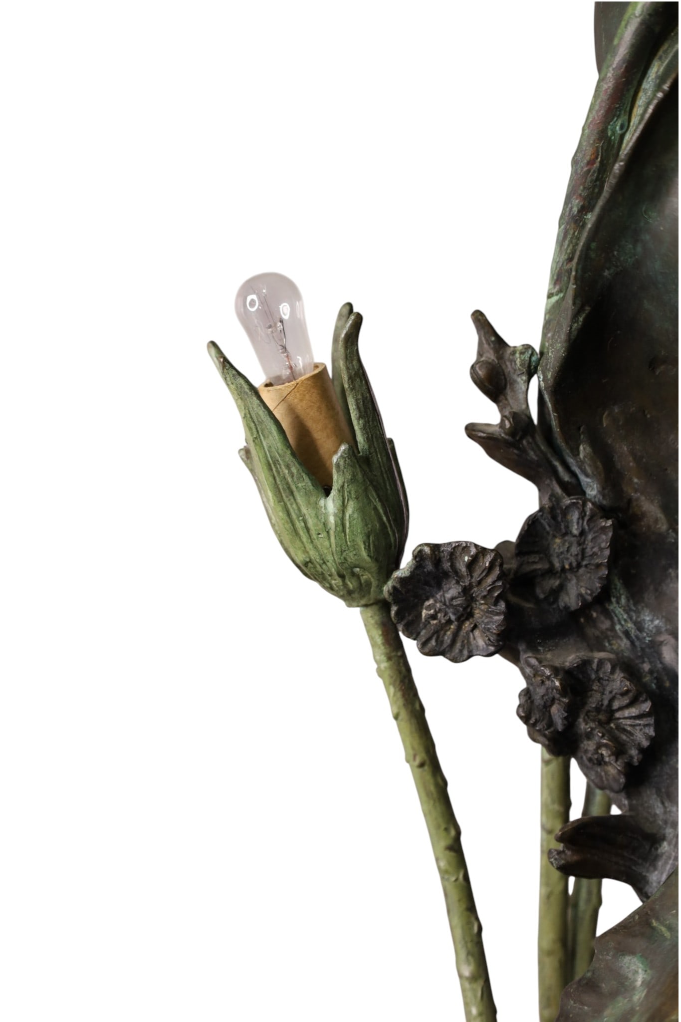 LARGE LADY BRONZE LAMP - 3