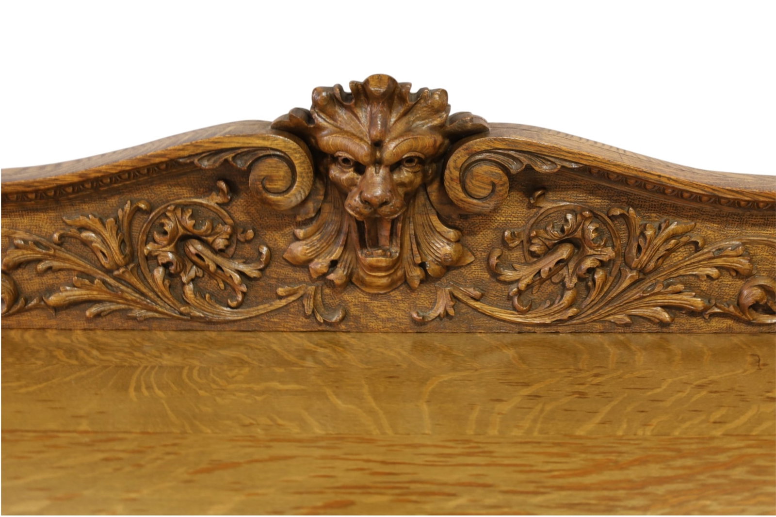 FANCY CARVED AM. OAK SERVER - 2