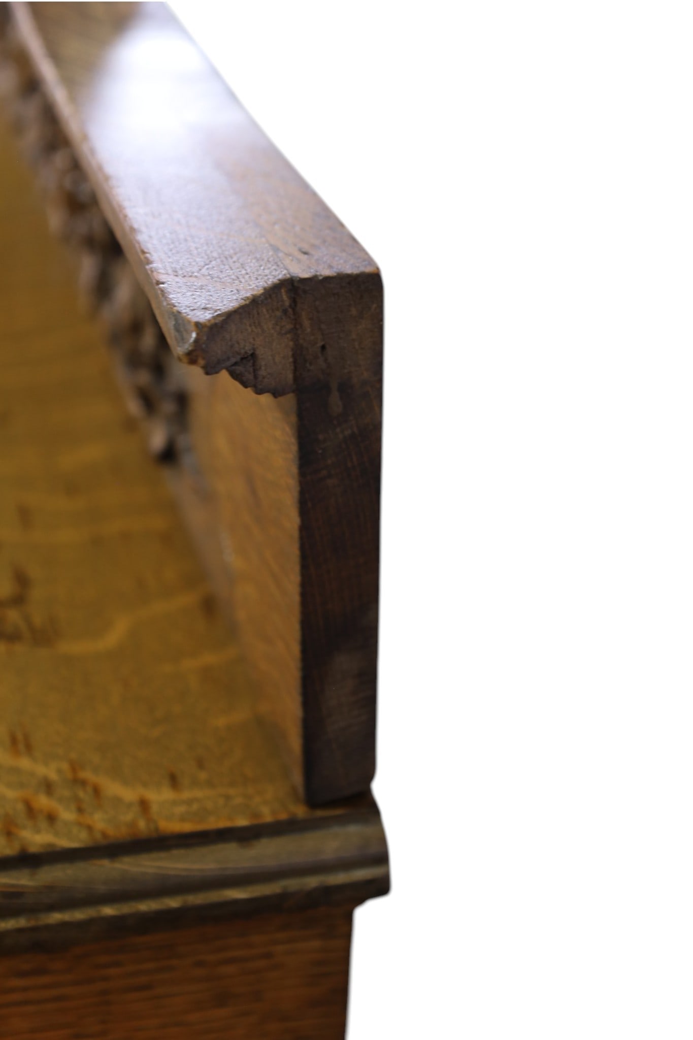 FANCY CARVED AM. OAK SERVER - 6