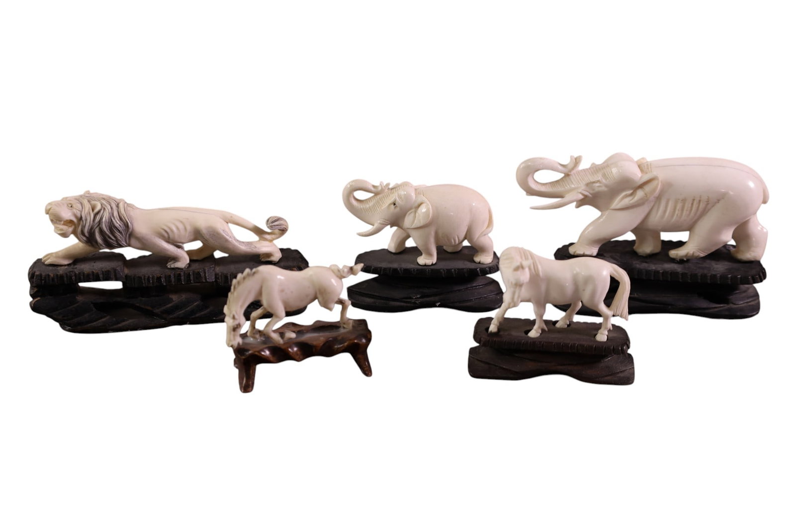 5 CARVED BONE ANIMAL FIGURES (1 of 4)