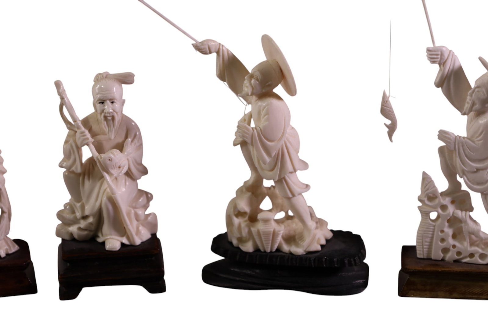 6 CARVED BONE FIGURES - 3