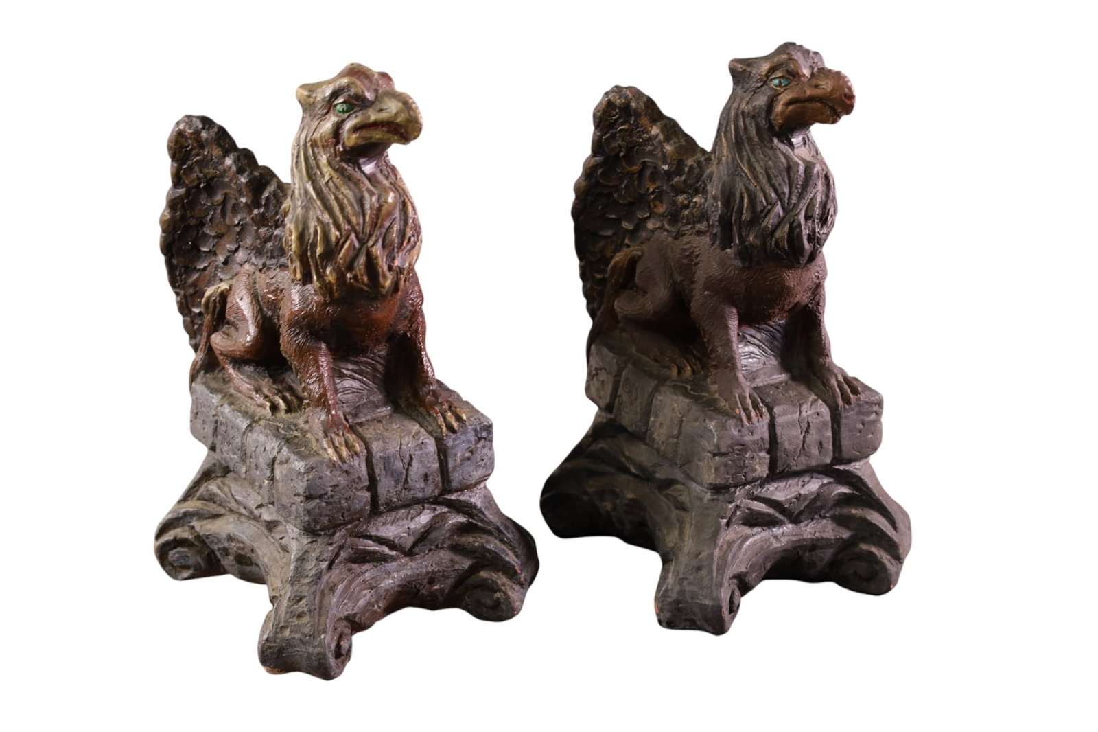 PAIR OF TERRA COTTA GRIFFINS (1 of 3)