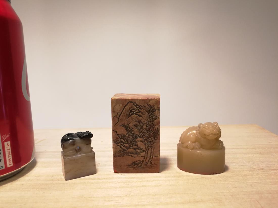 Group of Chinese Jade/Shoushan Stone Carving Seal (1 of 7)