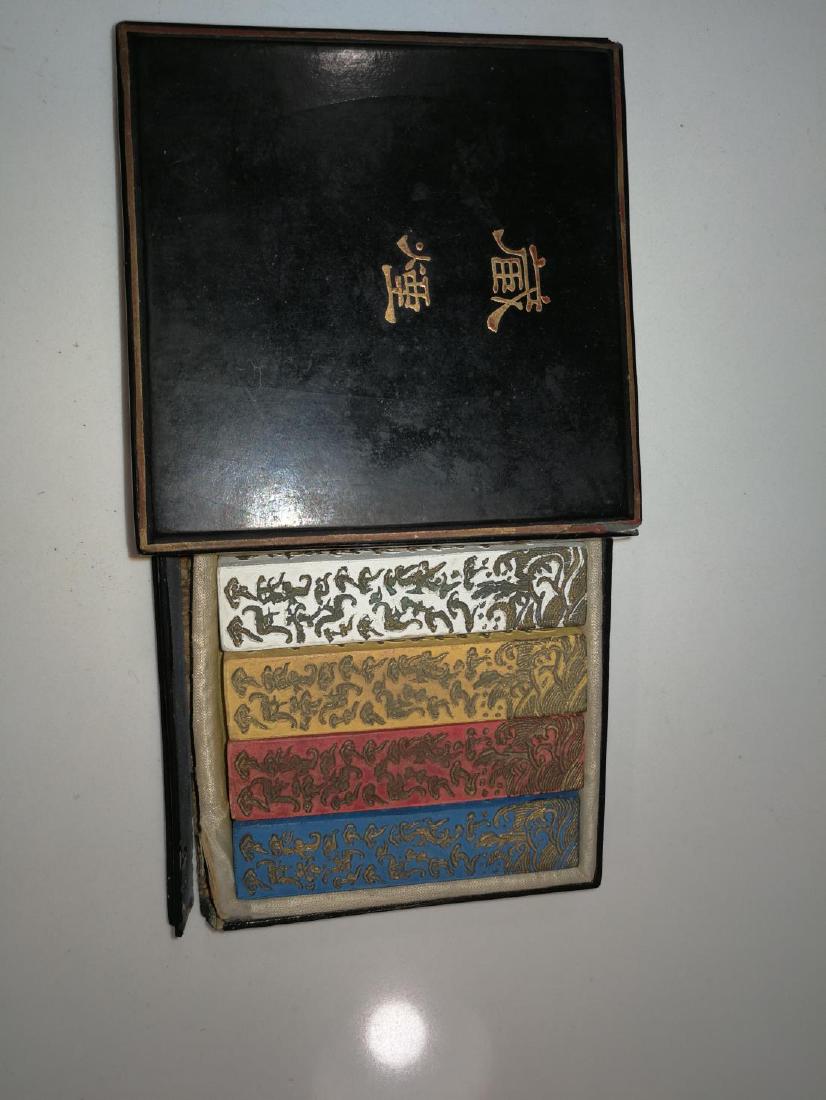 Four Antique Chinese Colorful Ink In Lacquer Box (1 of 4)