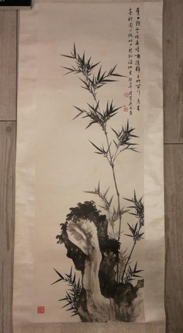 Chinese Bamboo Painting Scroll Artist Unknown (1 of 6)