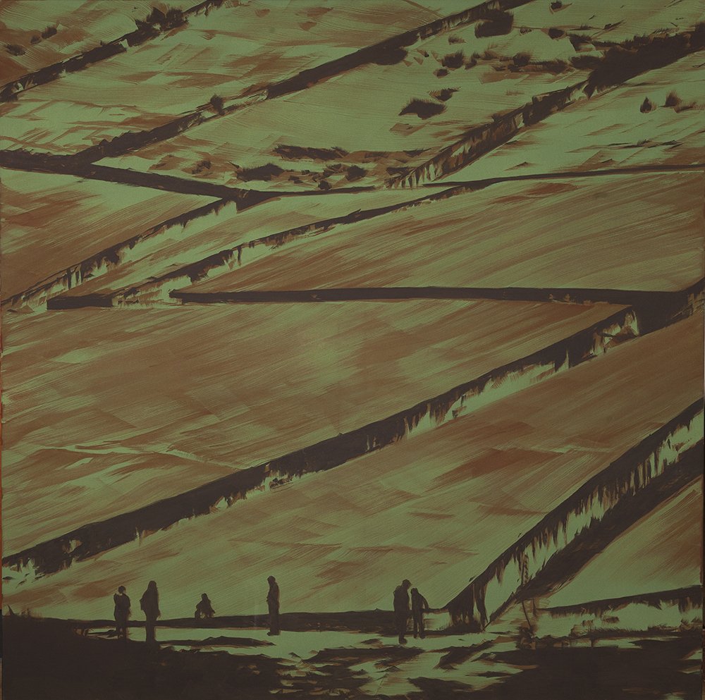 Bartek Materka, Gibellina, 2015: Bartek Materka (b. 1973) title: Gibellina date: 2015 medium: oil/canvas number of pieces: 1 dimensions: 150 × 150 cm distinguishing marks: signed “Bartek Materka, 2015, Gibellina, olej, plotno” (