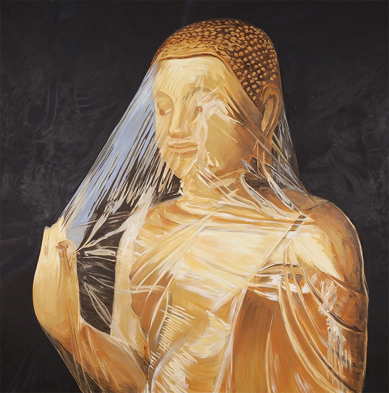 Bartek Materka, Keep calm, breathe deeply, 2015: Bartek MATERKA (b. 1973) lot #72 title: Keep calm, breathe deeply date: 2015 medium: oil, canvas dimensions: 160 x 160 cm signed (verso): "Bartek Materka | Keep calm | Breath deeply | 2015, oil/canvas