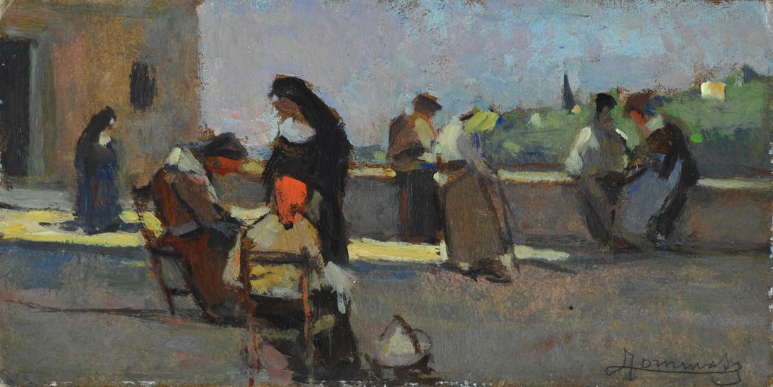 Ludovico Tommasi (1866-1941) Chiacchiere in terrazza (1 of 1)