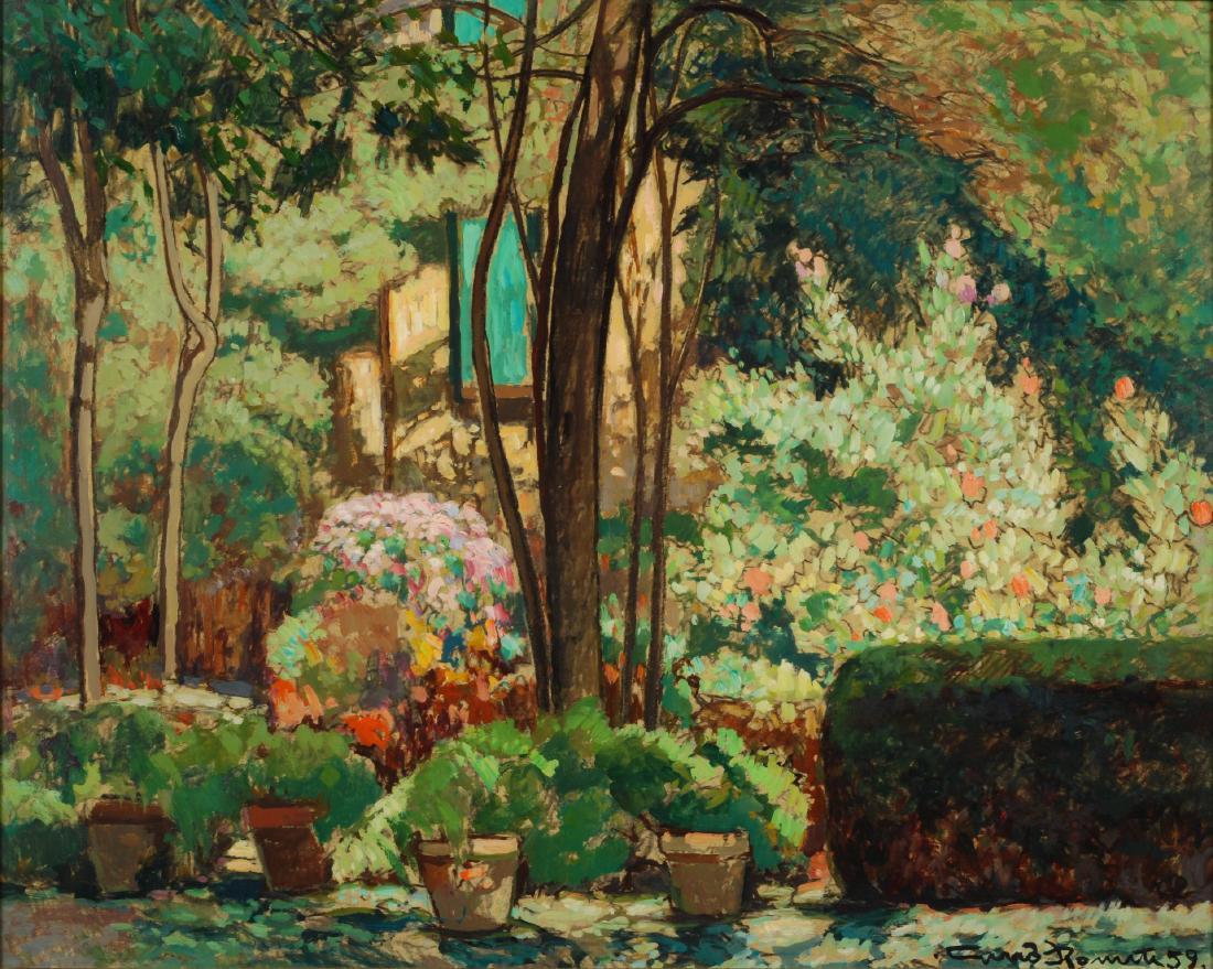 Gino Romiti (1881-1967) Giardino fiorito 1958 (1 of 1)