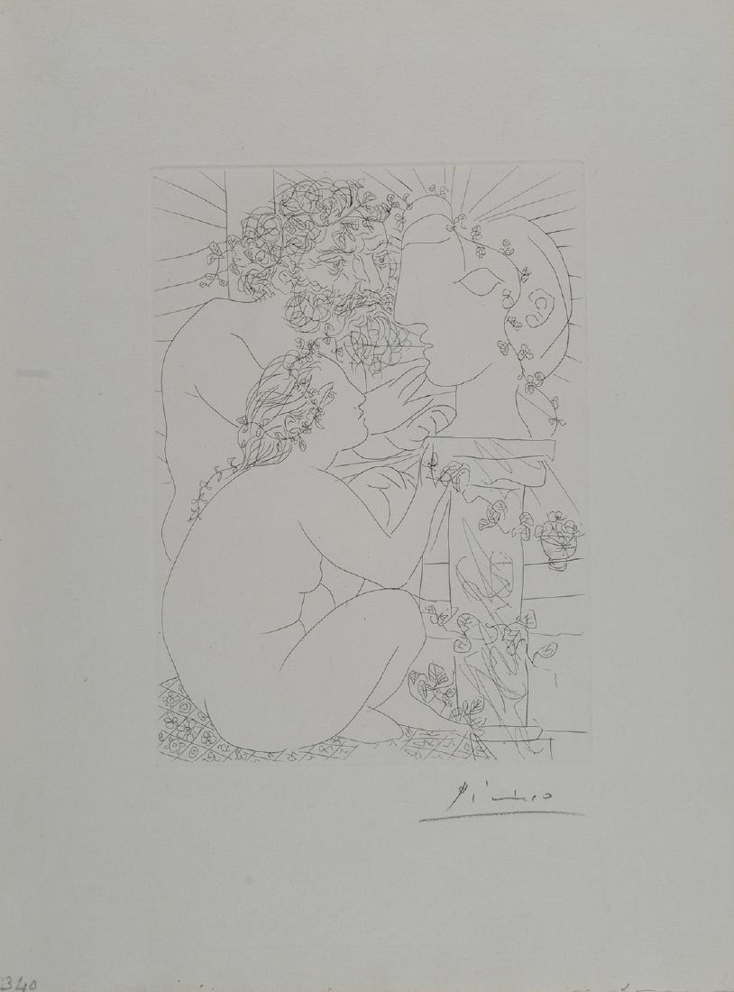 Pablo Picasso (1881-1973) Sculpteur avec son modele, sa (1 of 1)