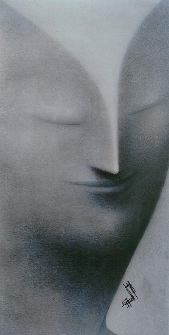 Gino De Dominicis (1947-1998) Opera Ubiqua 1991: Tecnica mista su foto, cm. 80x39,5 Sigla in basso a destra. Sul verso: firma, etichetta e timbro "Lucio Amelio - Modern Art Agency", Napoli. Opera archiviata presso la Fondazione Archivio Gino De Domi